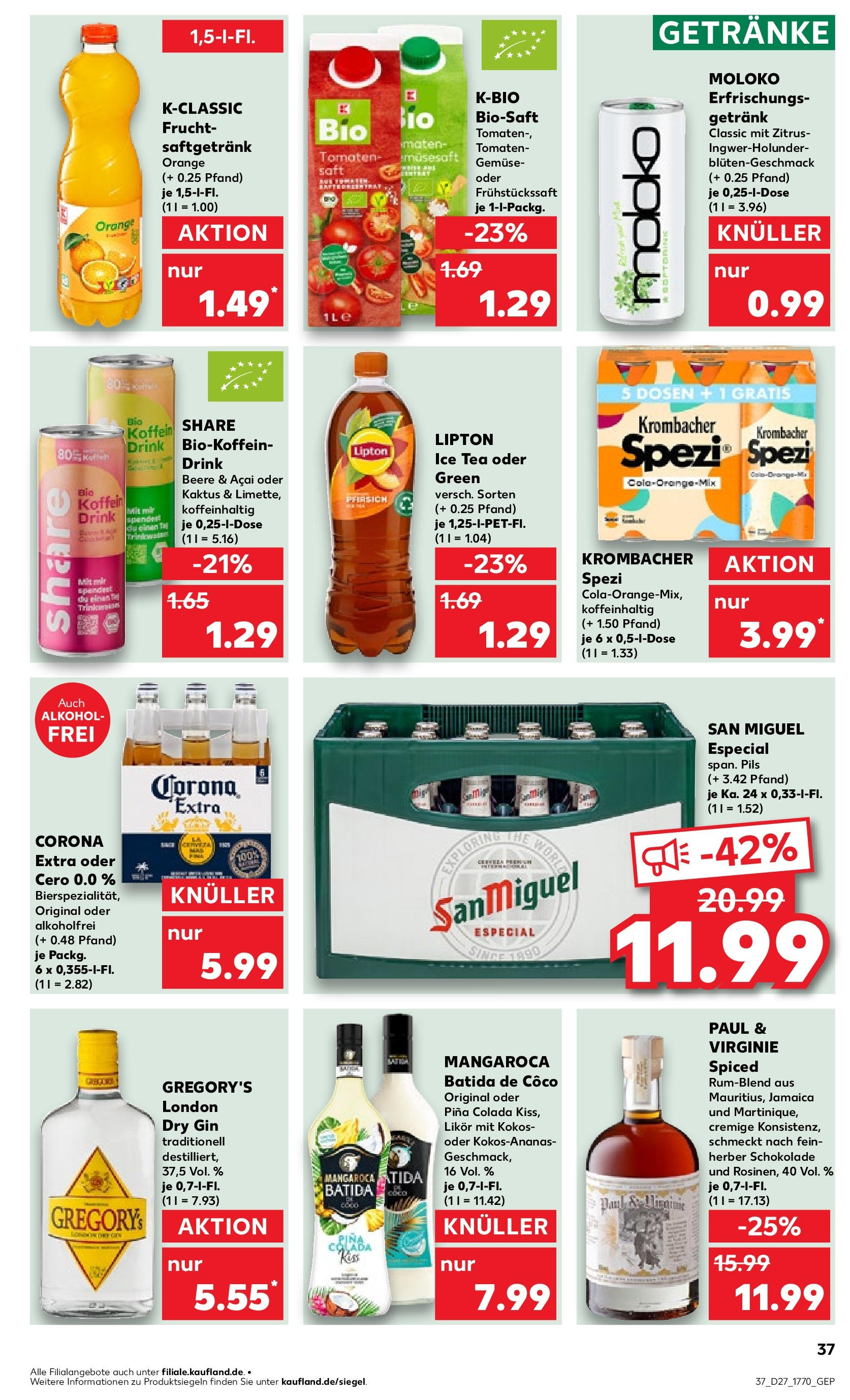 Prospekt Kaufland ab 03.07.2025 » Angebote und Werbung Online | Seite: 45 | Produkte: Likör, Rum, Batida de coco, Gin Prospekt Kaufland ab 03.07.2025 » Angebote Online zum Blättern | Seite: 45 | Produkte: Likör, Rum, Batida de coco, Gin
