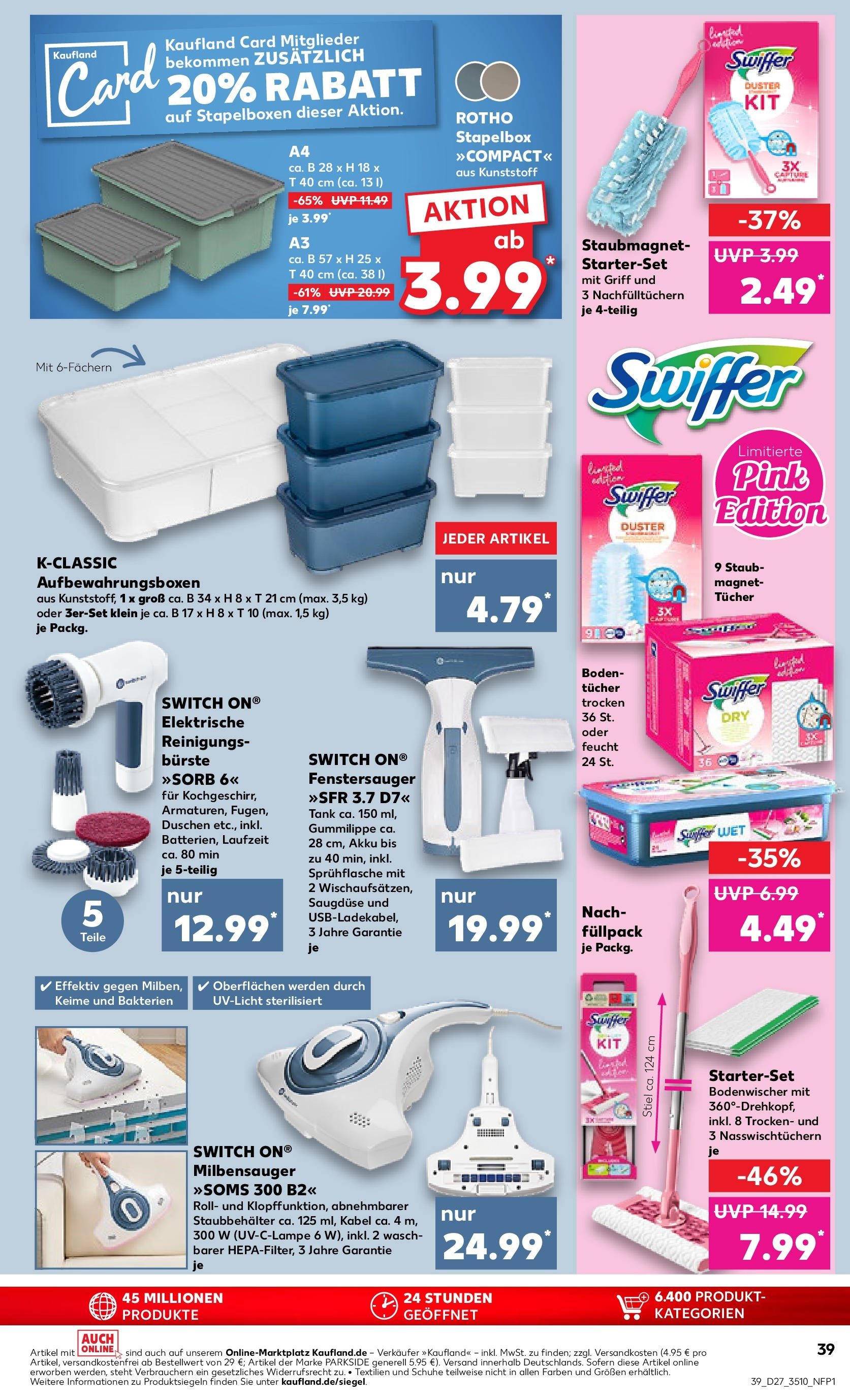 Prospekt Kaufland ab 03.07.2025 » Angebote Online zum Blättern | Seite: 39 | Produkte: Kabel, Box, Bürste, Swiffer