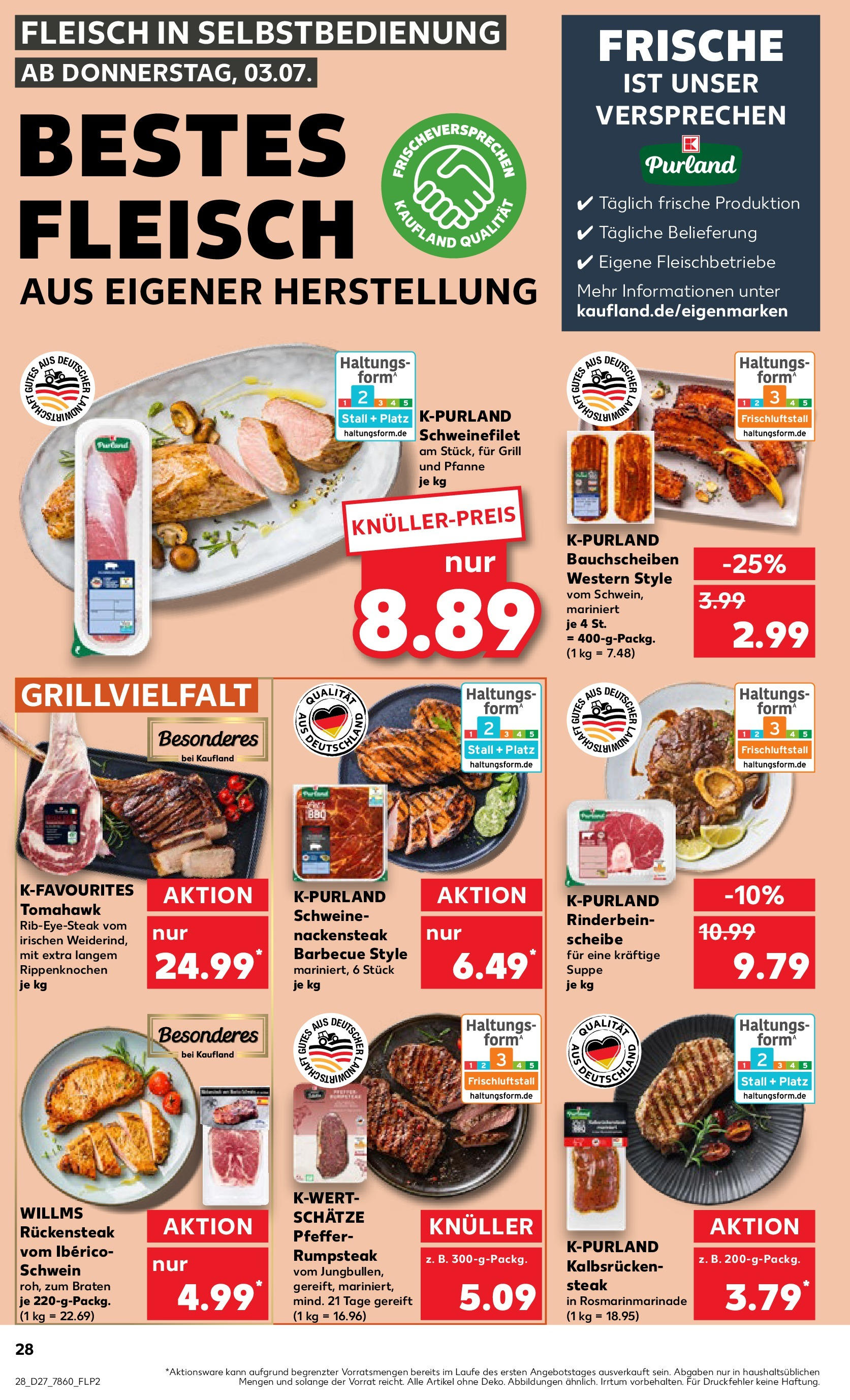 Prospekt Kaufland ab 03.07.2025 » Angebote und Werbung Online | Seite: 28 | Produkte: Rumpsteak, Grill, Pfeffer, Fleisch Prospekt Kaufland ab 03.07.2025 » Angebote Online zum Blättern | Seite: 28 | Produkte: Rumpsteak, Grill, Pfeffer, Fleisch