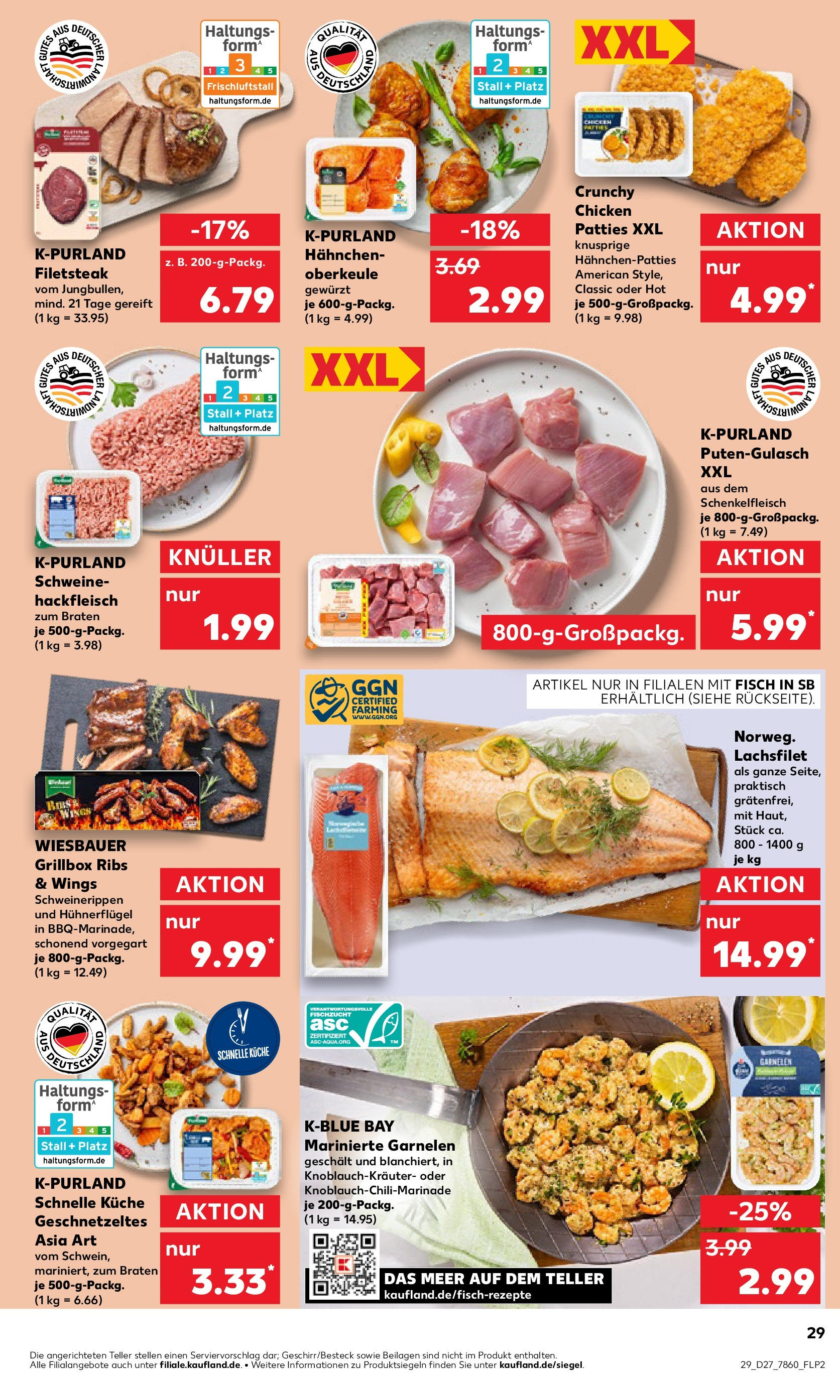 Prospekt Kaufland ab 03.07.2025 » Angebote und Werbung Online | Seite: 29 | Produkte: Hahnchen, Küche, Garnelen, Steak Prospekt Kaufland ab 03.07.2025 » Angebote Online zum Blättern | Seite: 29 | Produkte: Hahnchen, Küche, Garnelen, Steak