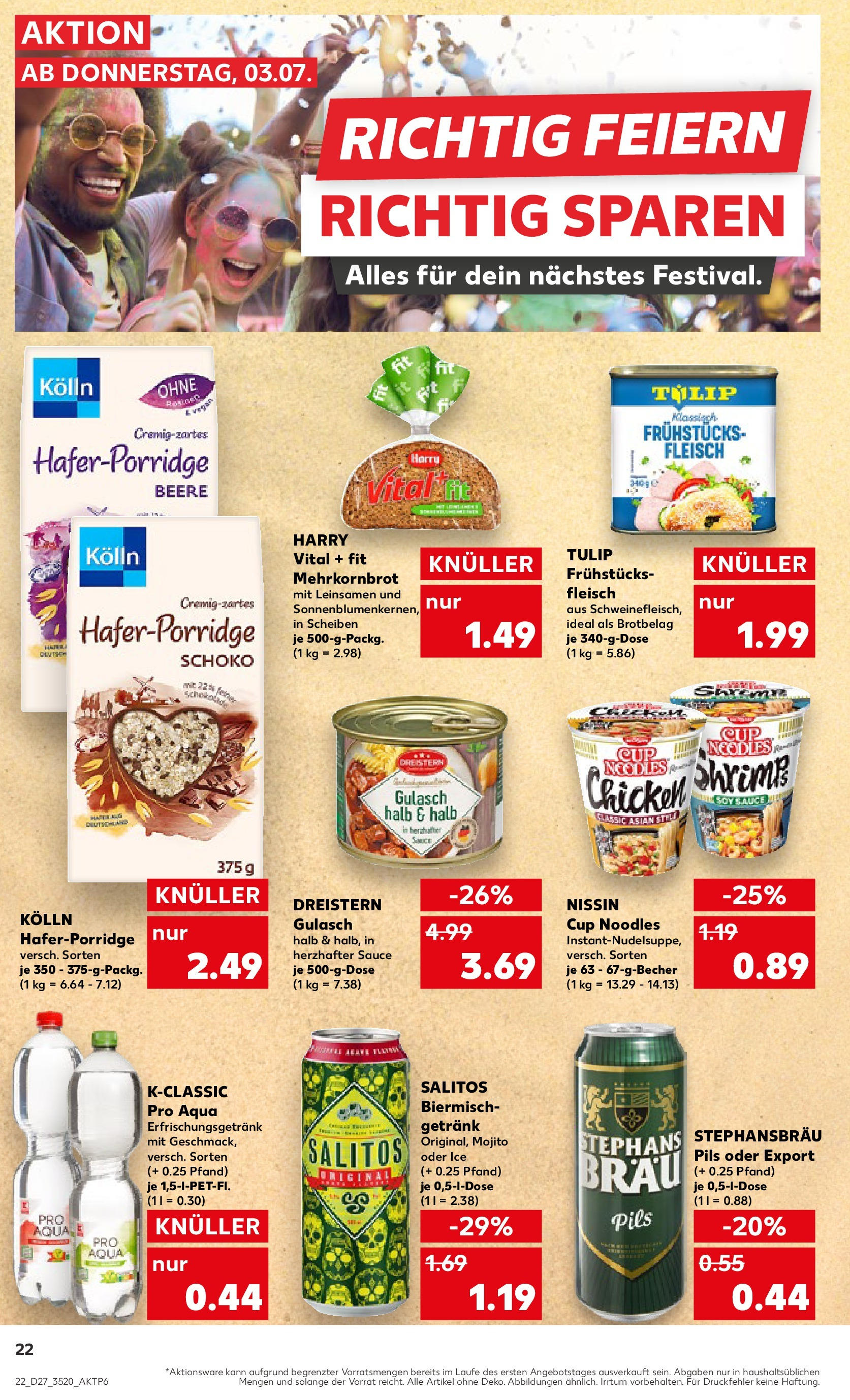 Prospekt Kaufland ab 03.07.2025 » Angebote Online zum Blättern | Seite: 22 | Produkte: Kolln, Pils, Gulasch, Fleisch