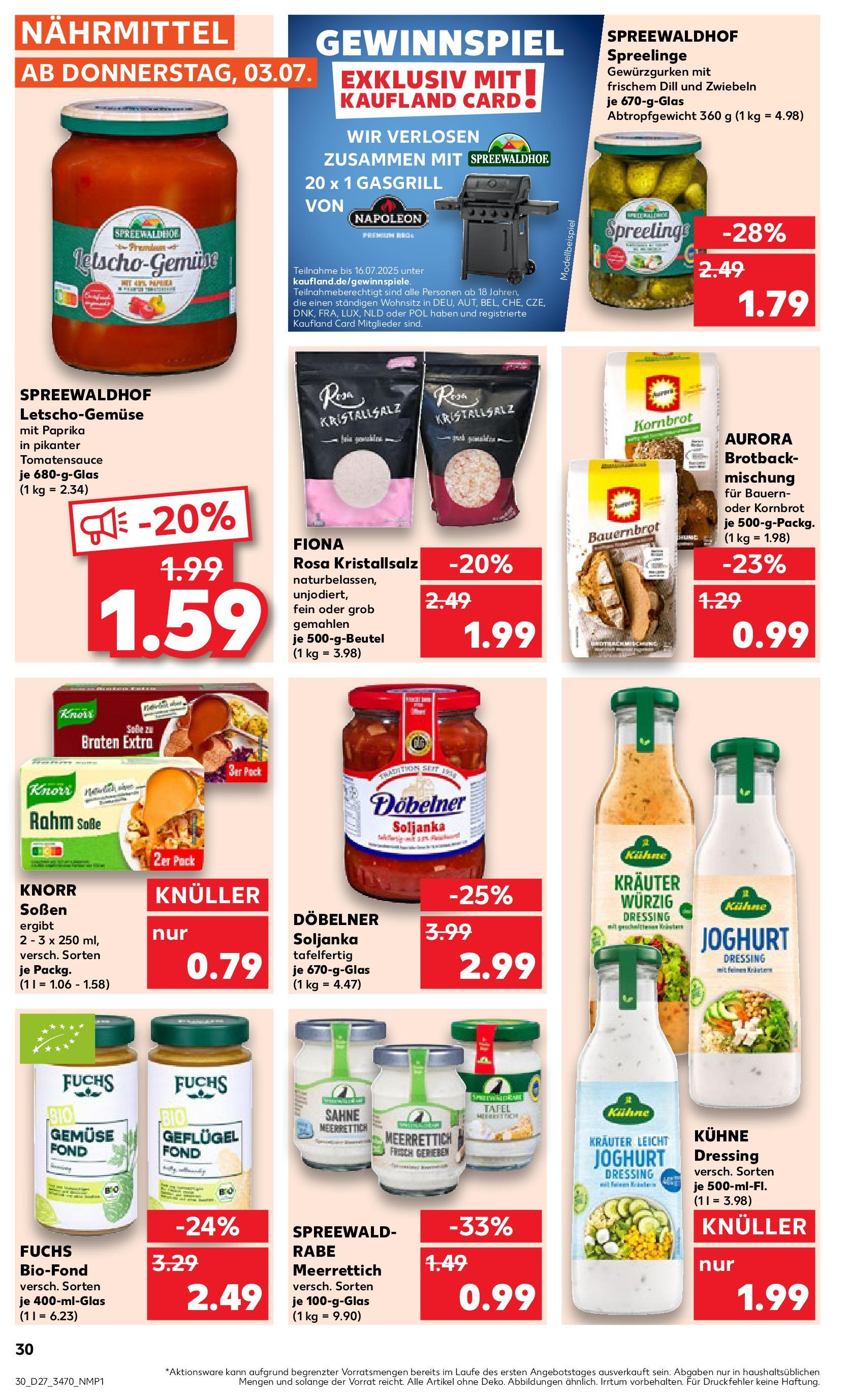 Prospekt Kaufland ab 03.07.2025 » Angebote Online zum Blättern | Seite: 30 | Produkte: Joghurt, Soße, Dill, Sahne