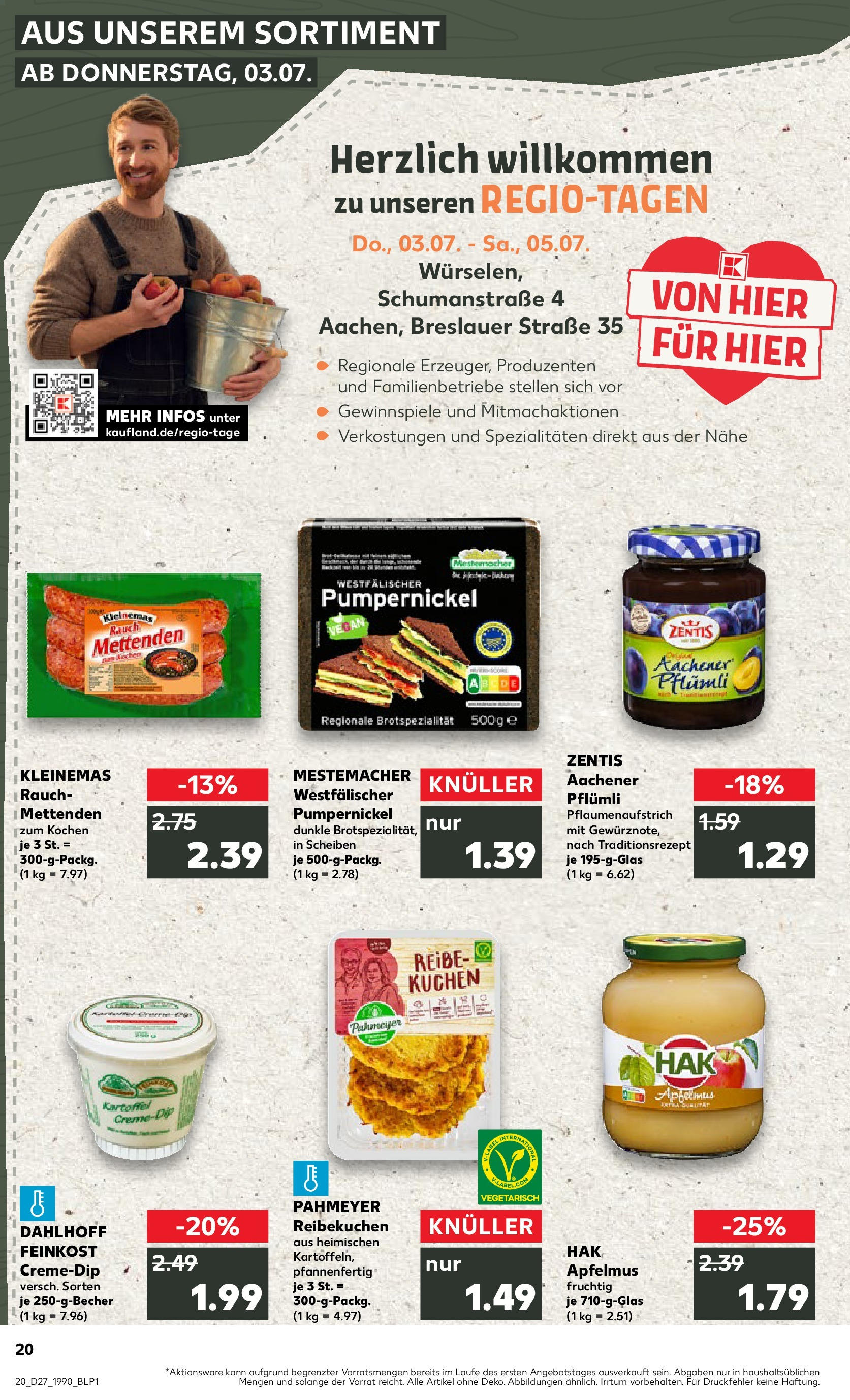 Prospekt Kaufland ab 03.07.2025 » Angebote und Werbung Online | Seite: 20 | Produkte: Kartoffeln, Kuchen Prospekt Kaufland ab 03.07.2025 » Angebote Online zum Blättern | Seite: 20 | Produkte: Kartoffeln, Kuchen