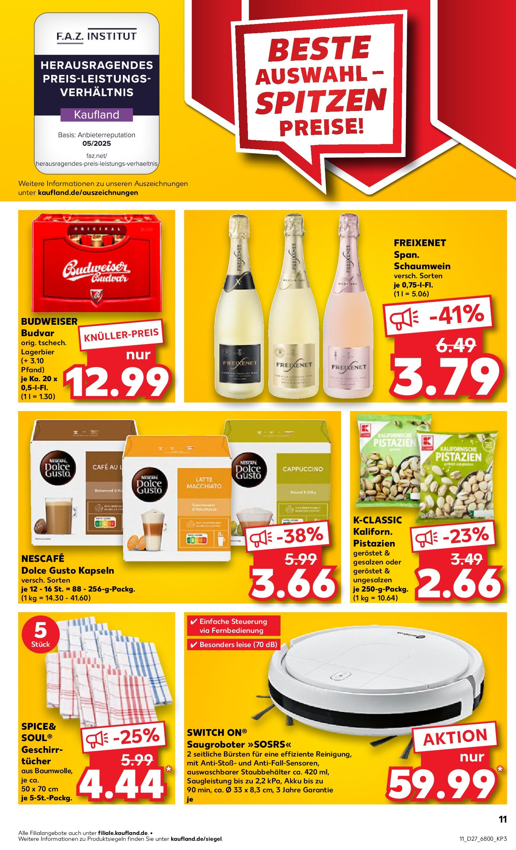 Prospekt Kaufland ab 03.07.2025 » Angebote Online zum Blättern | Seite: 11 | Produkte: Nescafe, Freixenet, Budweiser, Dolce gusto