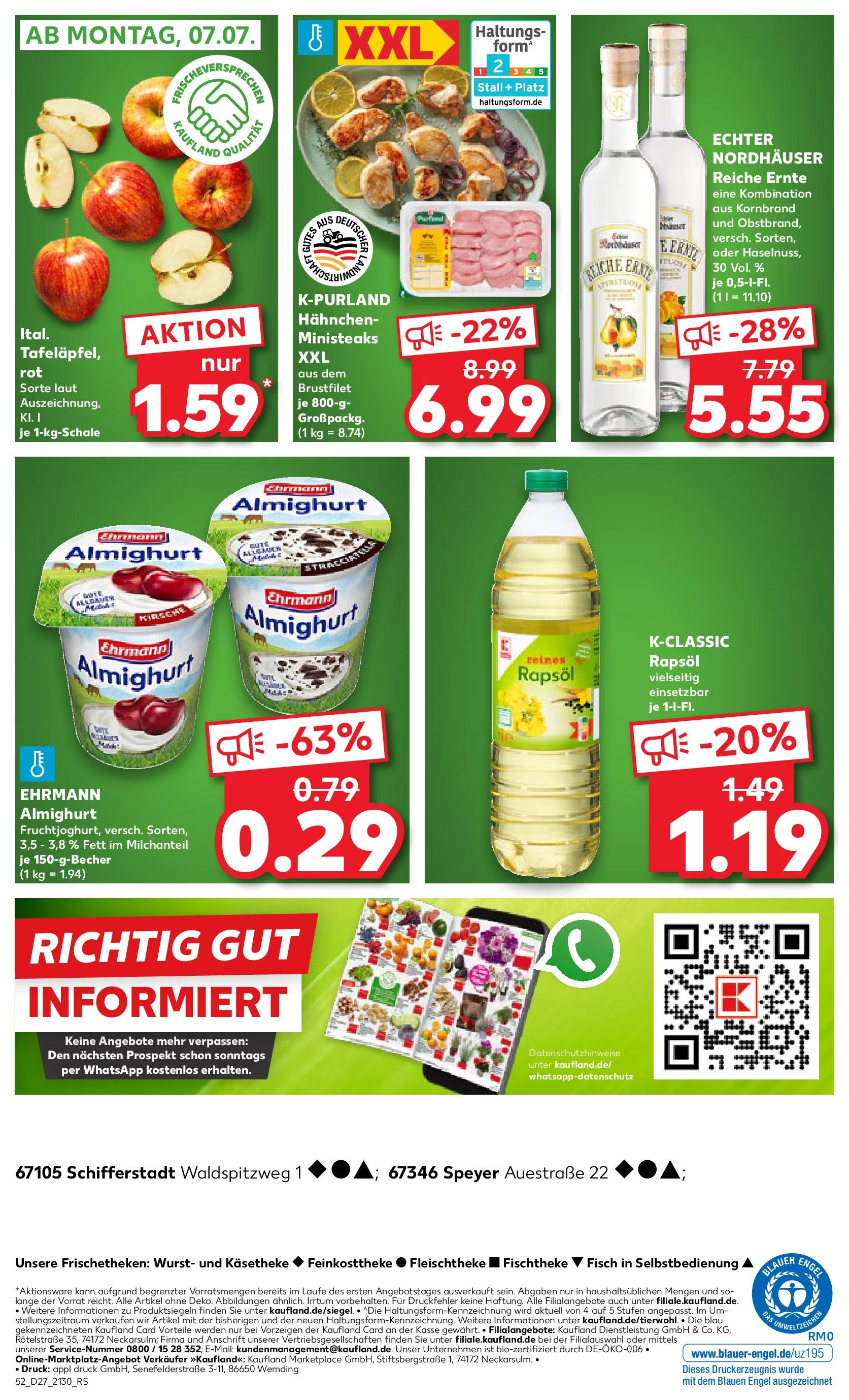 Prospekt Kaufland ab 06.07.2025 » Angebote und Werbung Online | Seite: 5 | Produkte: Hahnchen, Ehrmann almighurt, Rapsöl, Wurst Prospekt Kaufland ab 06.07.2025 » Angebote Online zum Blättern | Seite: 5 | Produkte: Hahnchen, Ehrmann almighurt, Rapsöl, Wurst
