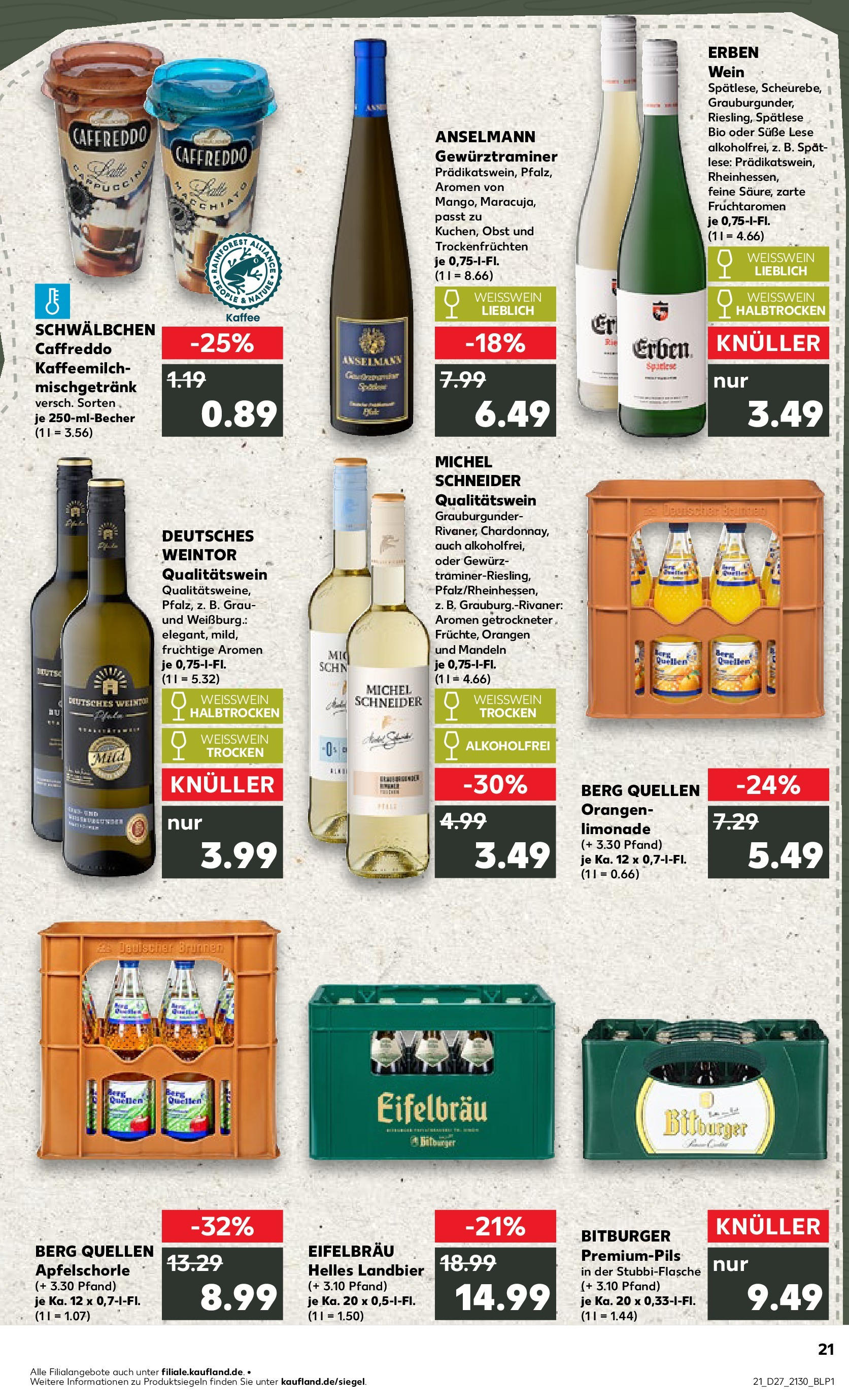 Prospekt Kaufland ab 03.07.2025 » Angebote und Werbung Online | Seite: 21 | Produkte: Kaffee, Weißwein trocken, Apple, Wein Prospekt Kaufland ab 03.07.2025 » Angebote Online zum Blättern | Seite: 21 | Produkte: Kaffee, Weißwein trocken, Apple, Wein