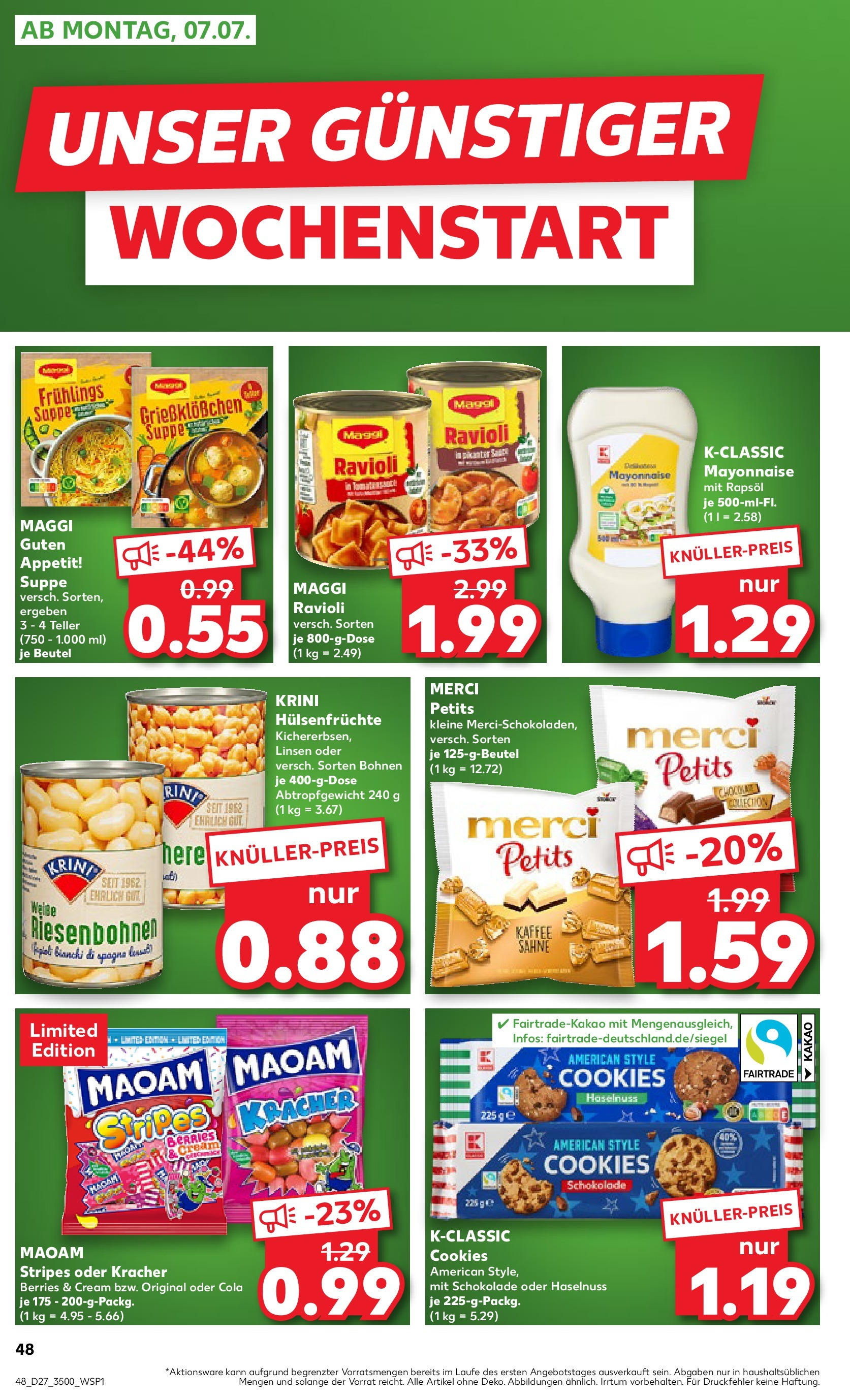 Prospekt Kaufland ab 03.07.2025 » Angebote und Werbung Online | Seite: 48 | Produkte: Maggi, Cola, Schokolade, Sahne Prospekt Kaufland ab 03.07.2025 » Angebote Online zum Blättern | Seite: 48 | Produkte: Maggi, Cola, Schokolade, Sahne