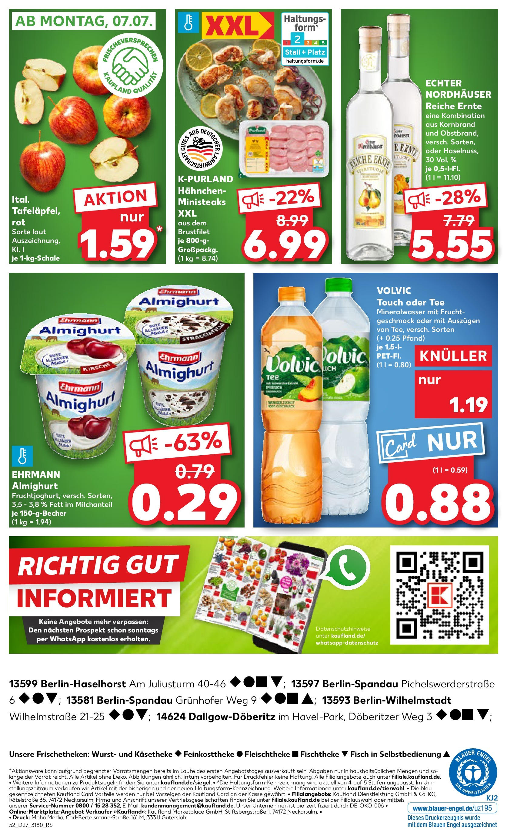 Prospekt Kaufland ab 03.07.2025 » Angebote Online zum Blättern | Seite: 52 | Produkte: Ehrmann almighurt, Volvic touch, Mineralwasser, Volvic