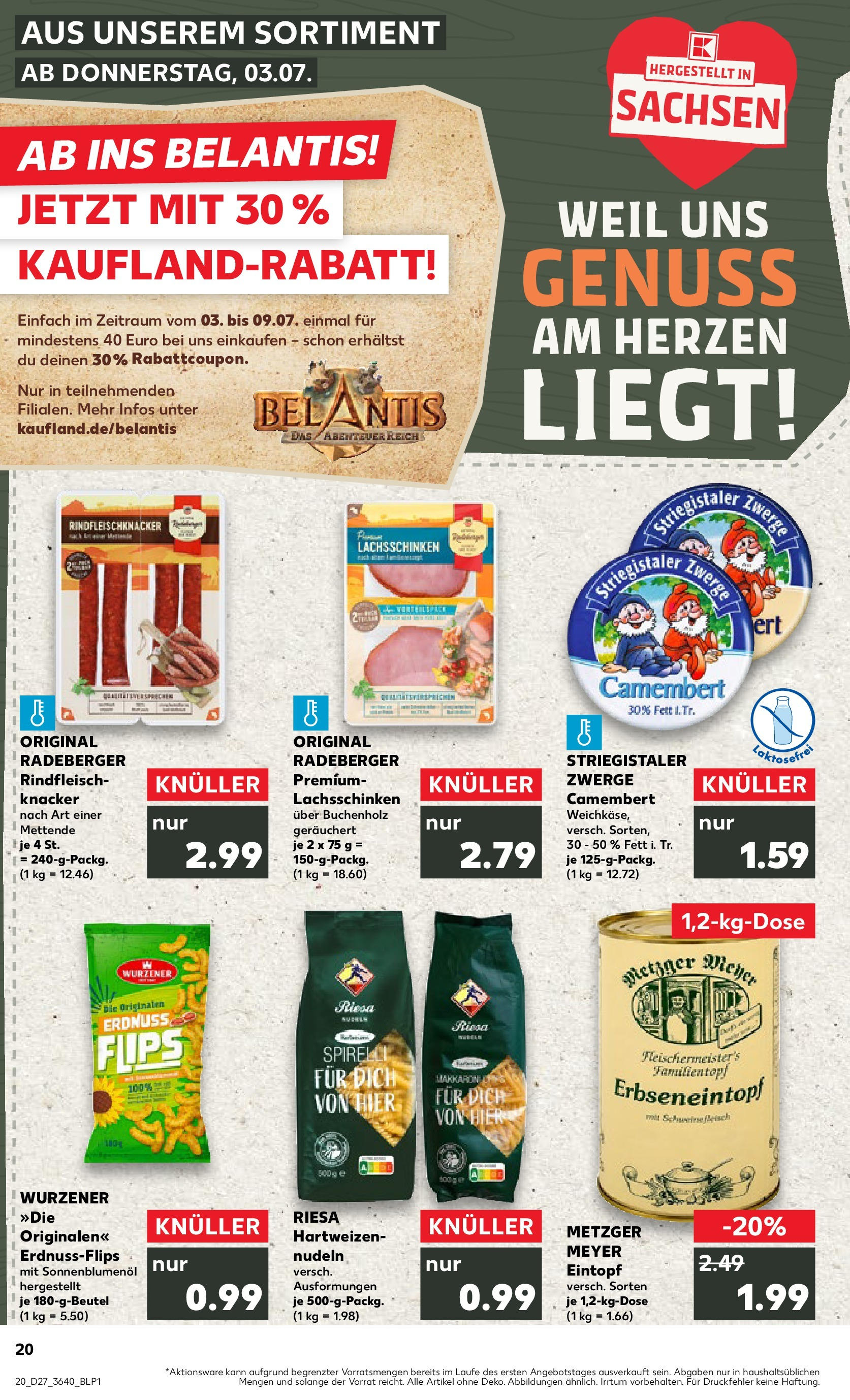 Prospekt Kaufland ab 03.07.2025 » Angebote und Werbung Online | Seite: 20 | Produkte: Sonnenblumenol, Schweinefleisch, Nudeln, Rindfleisch Prospekt Kaufland ab 03.07.2025 » Angebote Online zum Blättern | Seite: 20 | Produkte: Sonnenblumenol, Schweinefleisch, Nudeln, Rindfleisch