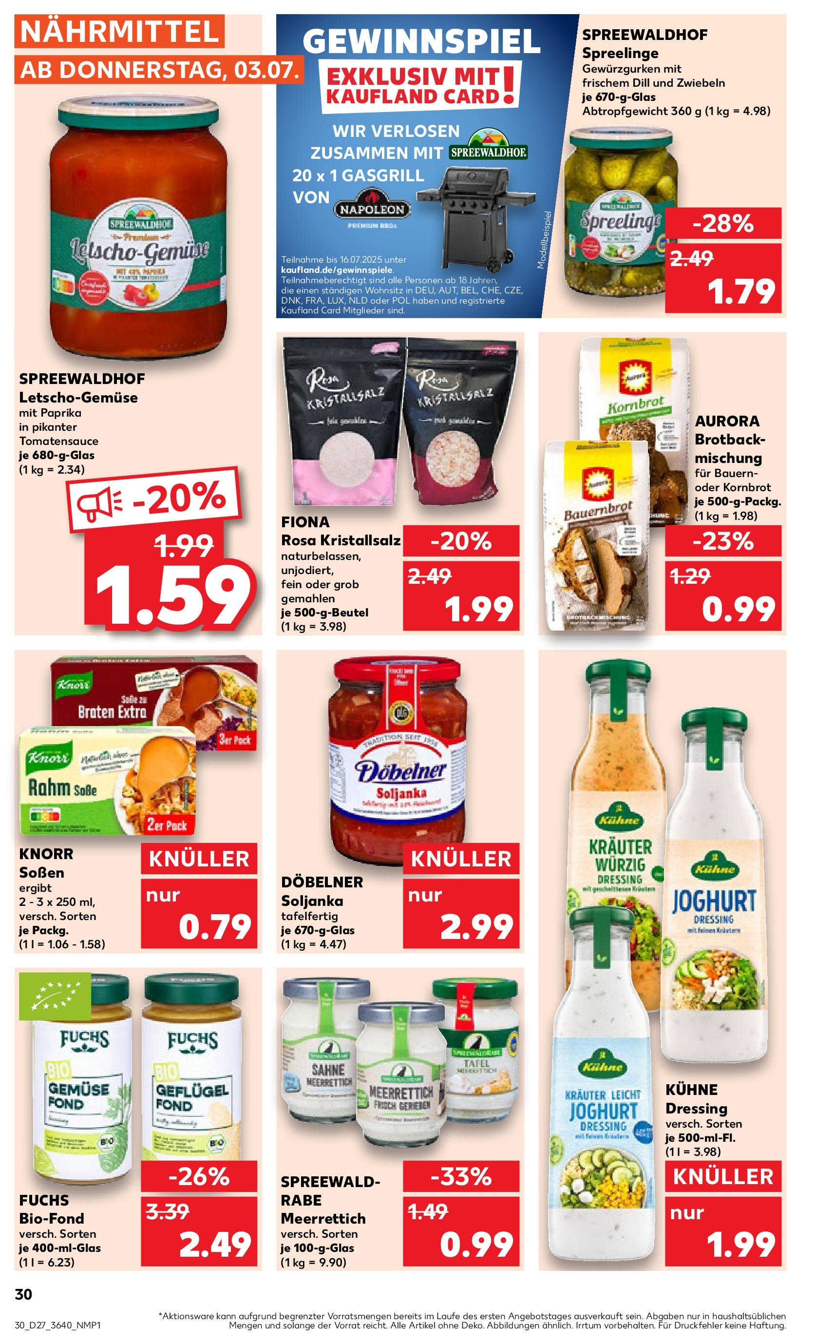Prospekt Kaufland ab 03.07.2025 » Angebote und Werbung Online | Seite: 30 | Produkte: Dressing, Knorr, Zwiebeln, Paprika Prospekt Kaufland ab 03.07.2025 » Angebote Online zum Blättern | Seite: 30 | Produkte: Dressing, Knorr, Zwiebeln, Paprika