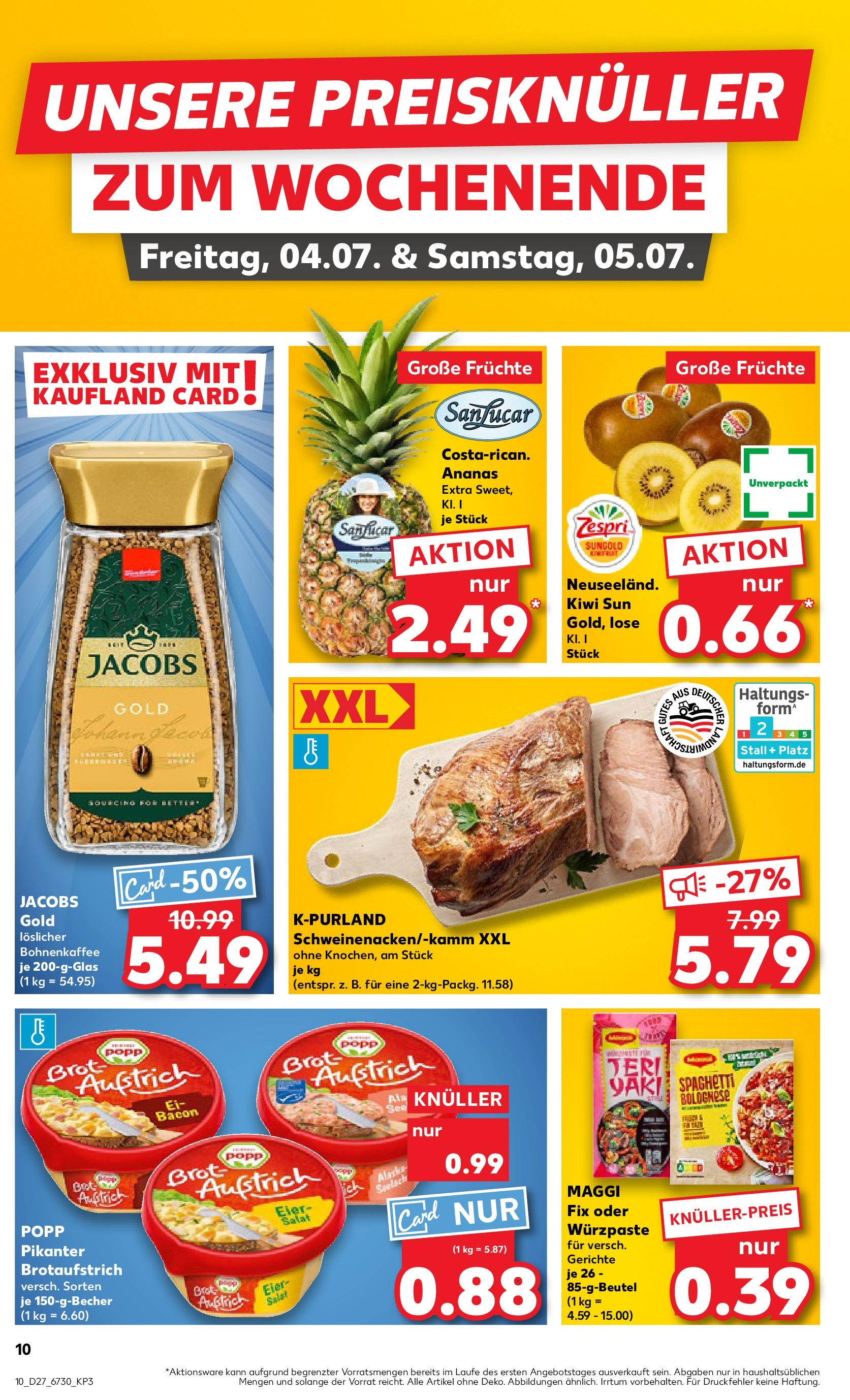 Prospekt Kaufland ab 03.07.2025 » Angebote Online zum Blättern | Seite: 10 | Produkte: Ananas, Maggi fix, Kiwi, Salat