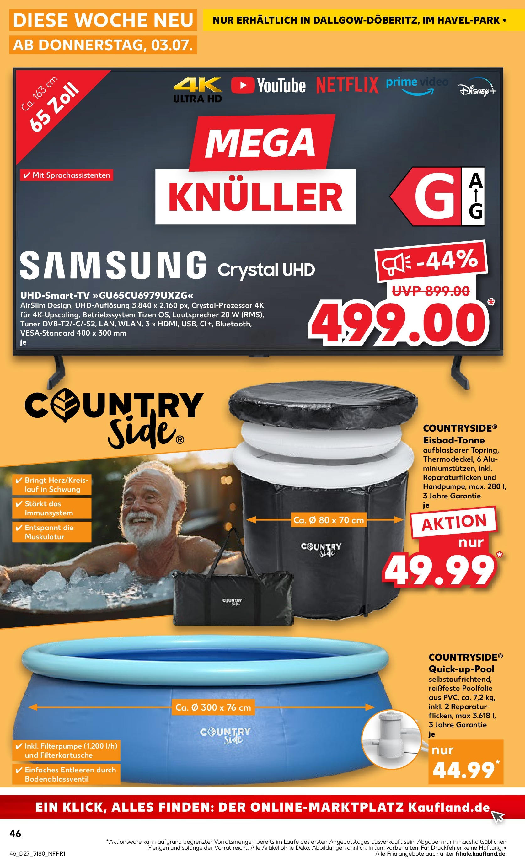 Prospekt Kaufland ab 03.07.2025 » Angebote Online zum Blättern | Seite: 46 | Produkte: Lautsprecher, Samsung, Smart TV, TV