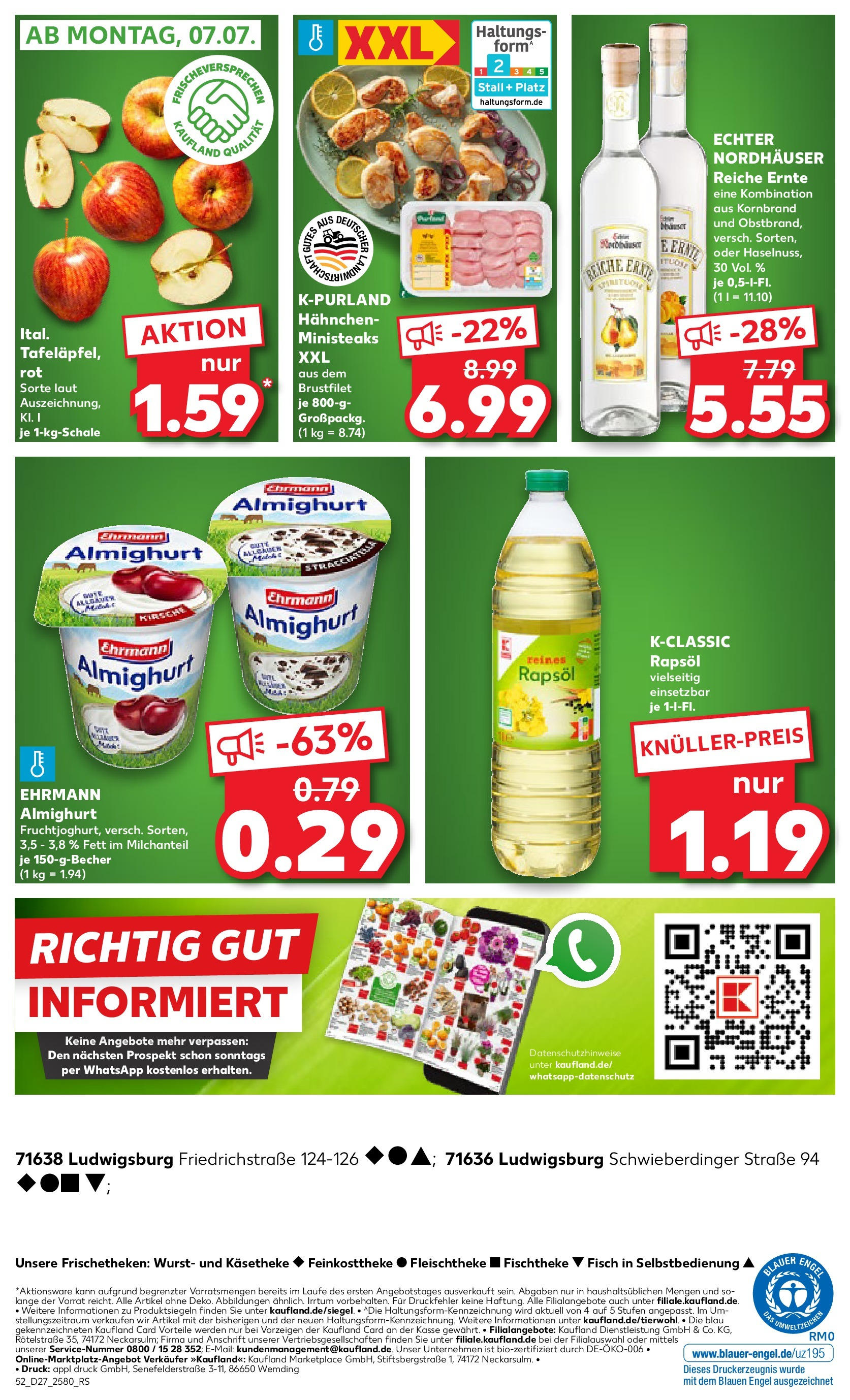 Prospekt Kaufland ab 06.07.2025 » Angebote und Werbung Online | Seite: 5 | Produkte: Hahnchen, Ehrmann almighurt, Rapsöl, Wurst Prospekt Kaufland ab 06.07.2025 » Angebote Online zum Blättern | Seite: 5 | Produkte: Hahnchen, Ehrmann almighurt, Rapsöl, Wurst