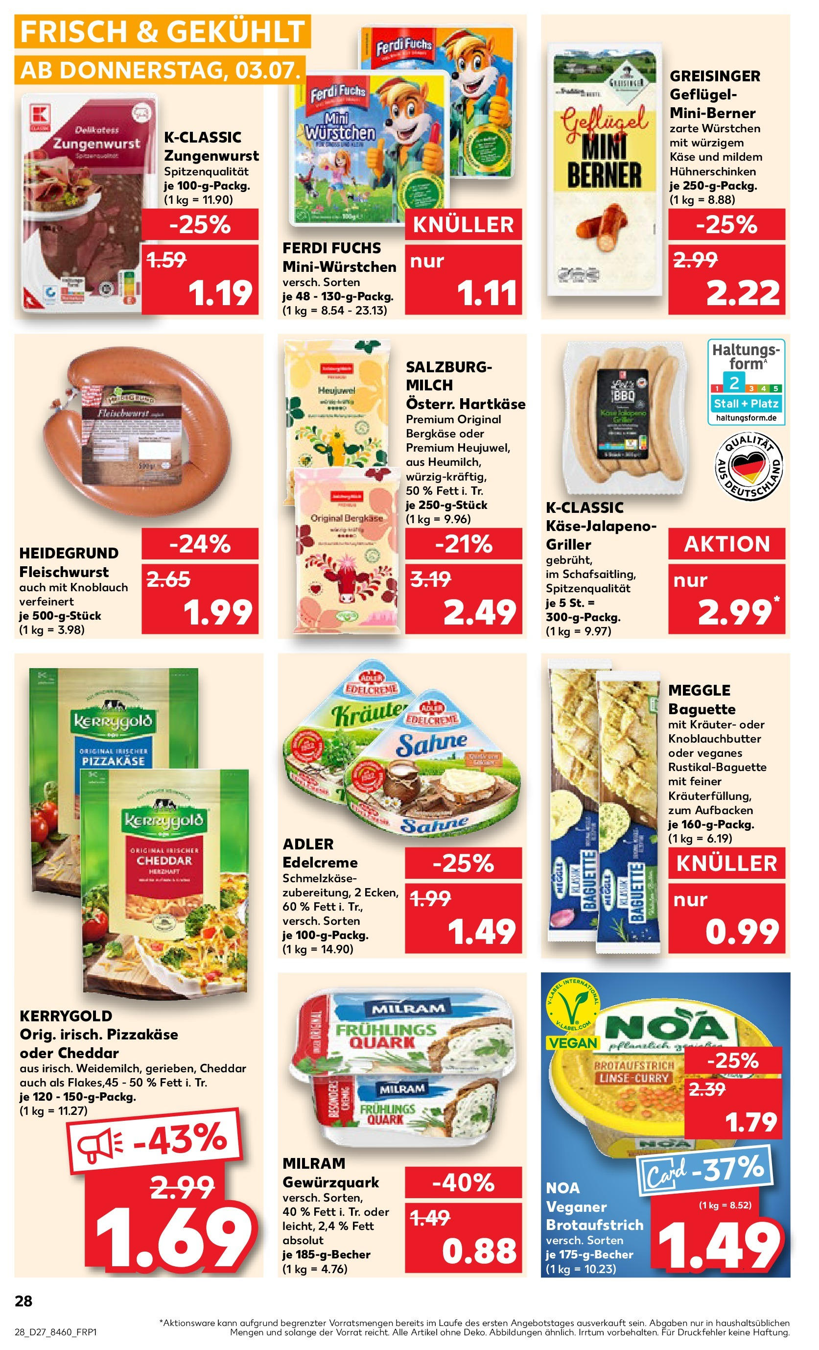 Prospekt Kaufland ab 03.07.2025 » Angebote und Werbung Online | Seite: 28 | Produkte: Quark, Käse, Milram, Griller Prospekt Kaufland ab 03.07.2025 » Angebote Online zum Blättern | Seite: 28 | Produkte: Quark, Käse, Milram, Griller