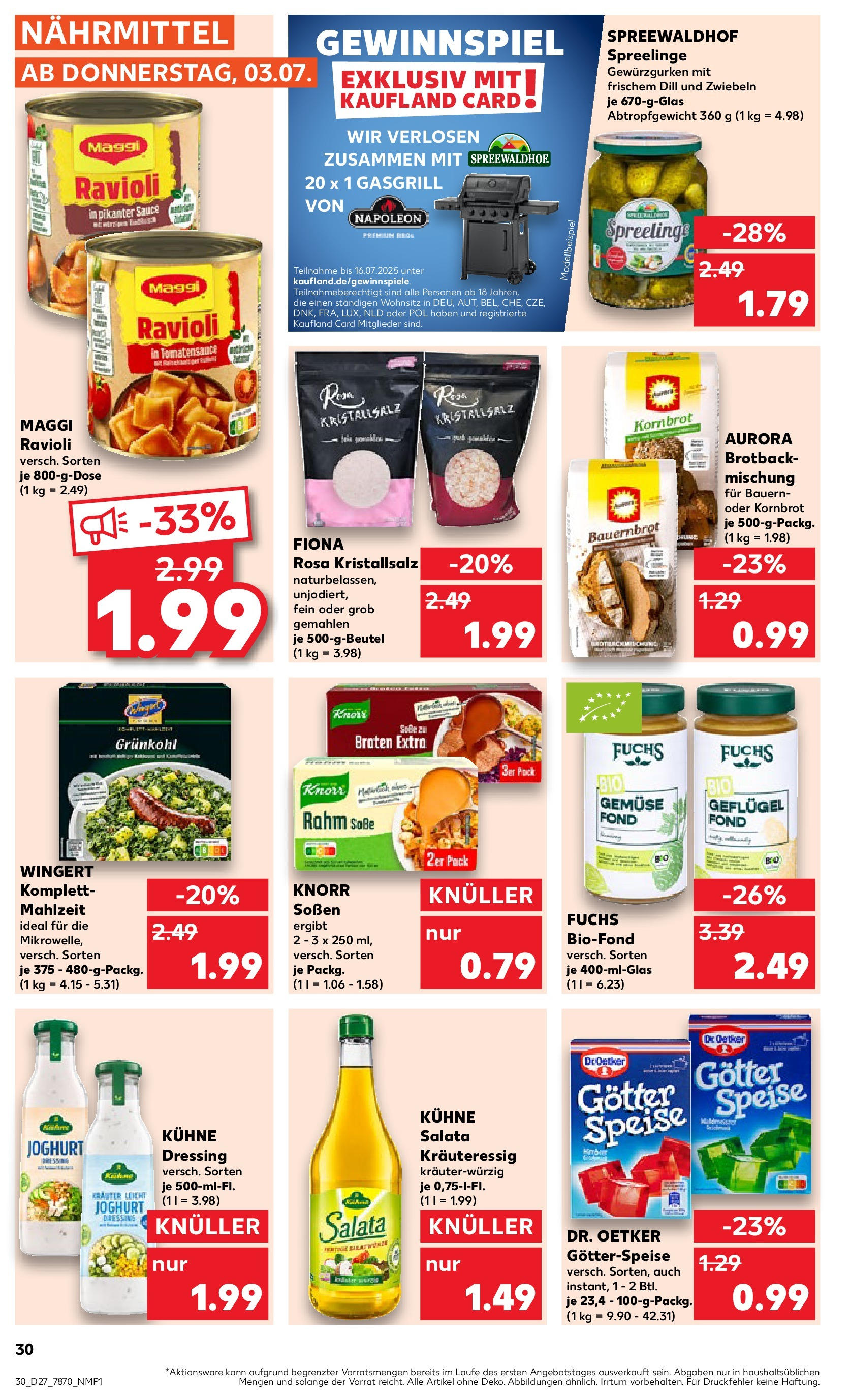 Prospekt Kaufland ab 03.07.2025 » Angebote und Werbung Online | Seite: 30 | Produkte: Joghurt, Knorr, Zwiebeln, Dill Prospekt Kaufland ab 03.07.2025 » Angebote Online zum Blättern | Seite: 30 | Produkte: Joghurt, Knorr, Zwiebeln, Dill