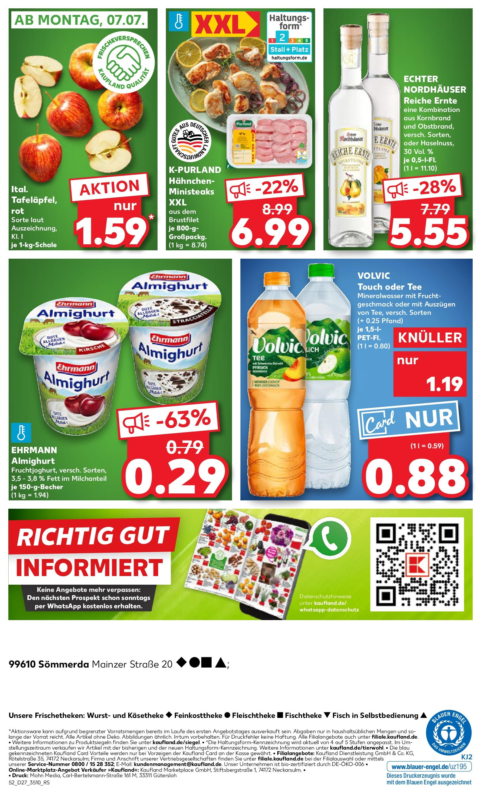 Prospekt Kaufland ab 03.07.2025 » Angebote Online zum Blättern | Seite: 52 | Produkte: Ehrmann almighurt, Fisch, Tee, Volvic