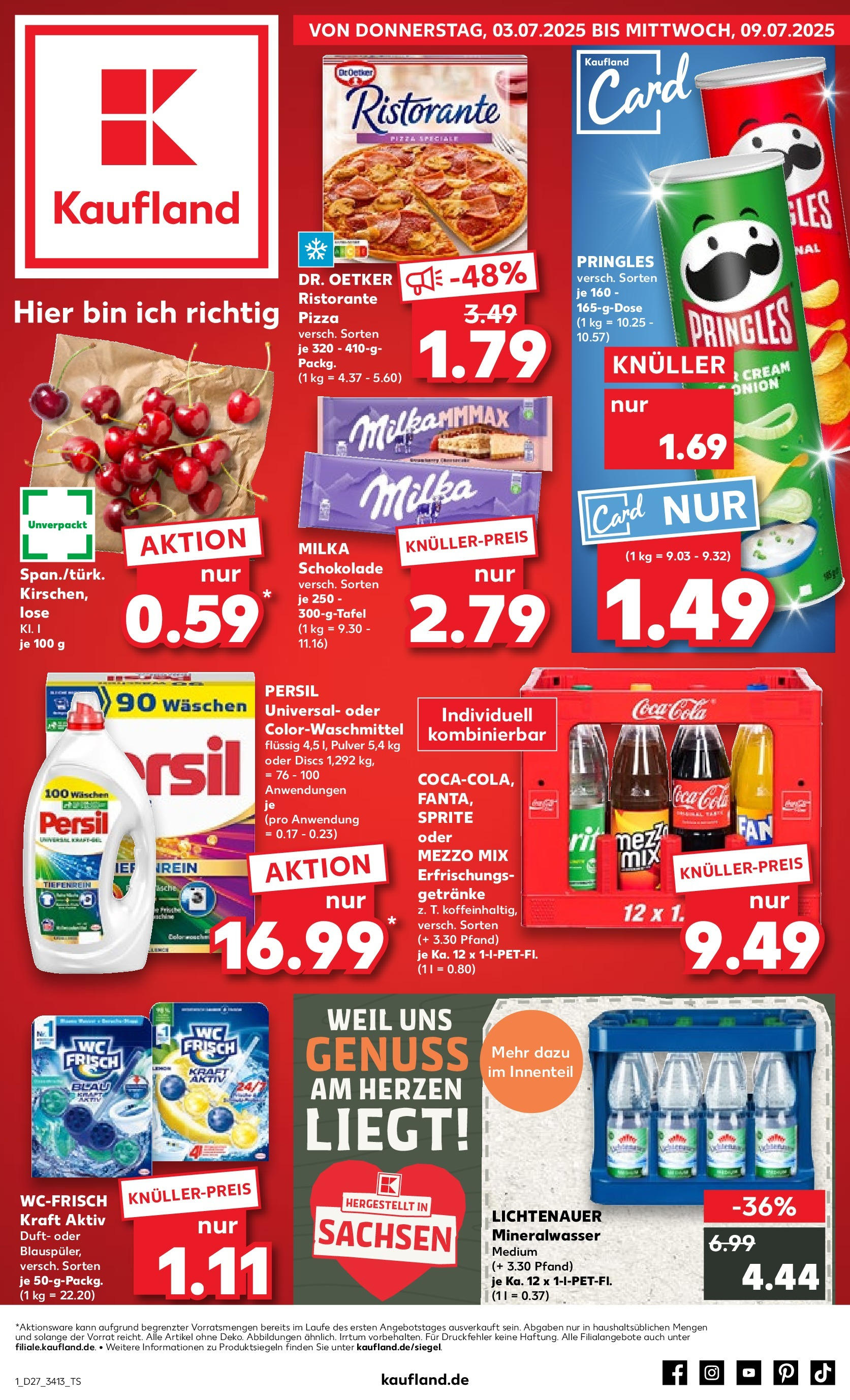 Prospekt Kaufland ab 03.07.2025 » Angebote und Werbung Online | Seite: 9 | Produkte: Mezzo mix, Coca cola, Kirschen, Chips Prospekt Kaufland ab 03.07.2025 » Angebote Online zum Blättern | Seite: 9 | Produkte: Mezzo mix, Coca cola, Kirschen, Chips
