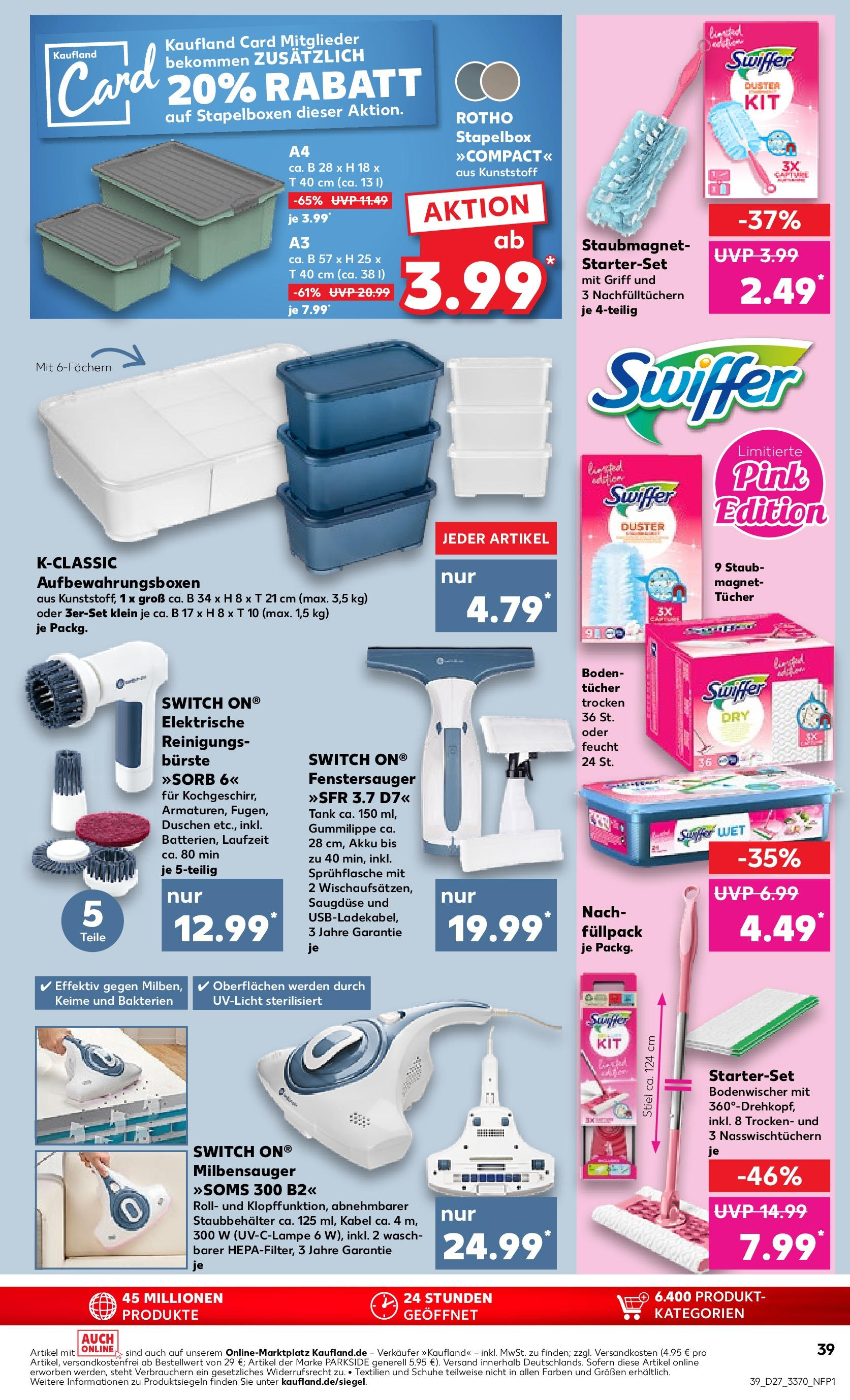 Prospekt Kaufland ab 03.07.2025 » Angebote und Werbung Online | Seite: 47 | Produkte: Kabel, Box, Bürste, Swiffer Prospekt Kaufland ab 03.07.2025 » Angebote Online zum Blättern | Seite: 47 | Produkte: Kabel, Box, Bürste, Swiffer