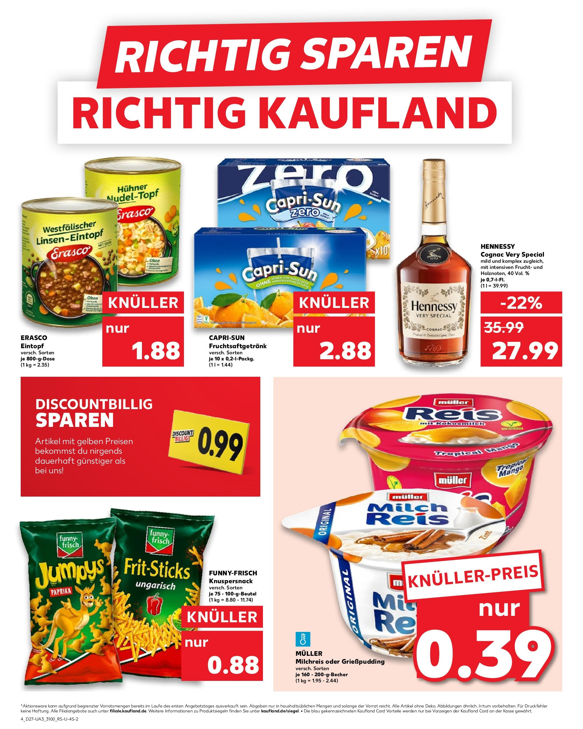 Prospekt Kaufland ab 03.07.2025 » Angebote und Werbung Online | Seite: 4 | Produkte: Capri sun, Paprika, Reis, Erasco Prospekt Kaufland ab 03.07.2025 » Angebote Online zum Blättern | Seite: 4 | Produkte: Capri sun, Paprika, Reis, Erasco