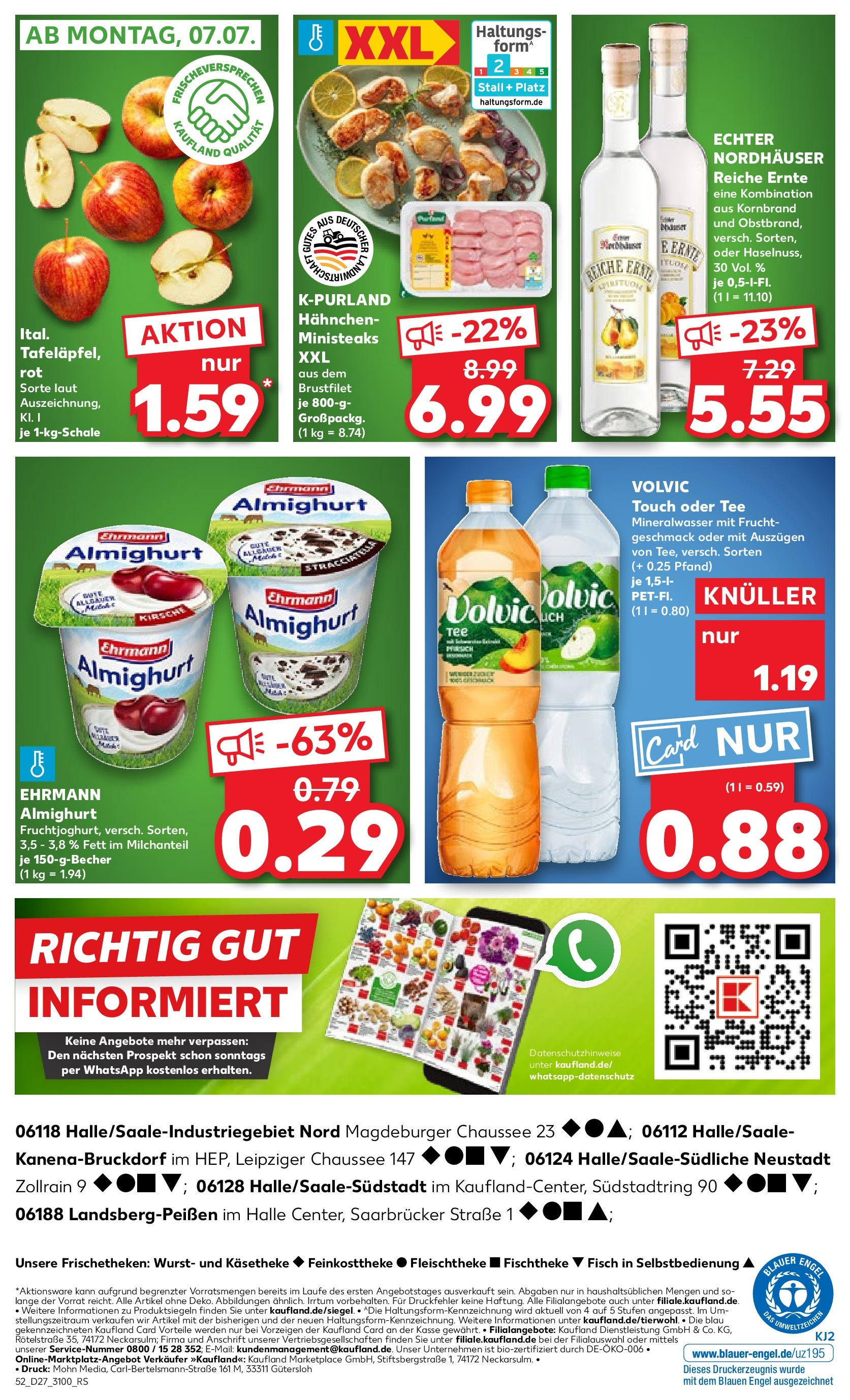 Prospekt Kaufland ab 03.07.2025 » Angebote und Werbung Online | Seite: 56 | Produkte: Ehrmann almighurt, Wurst, Tee, Volvic Prospekt Kaufland ab 03.07.2025 » Angebote Online zum Blättern | Seite: 56 | Produkte: Ehrmann almighurt, Wurst, Tee, Volvic