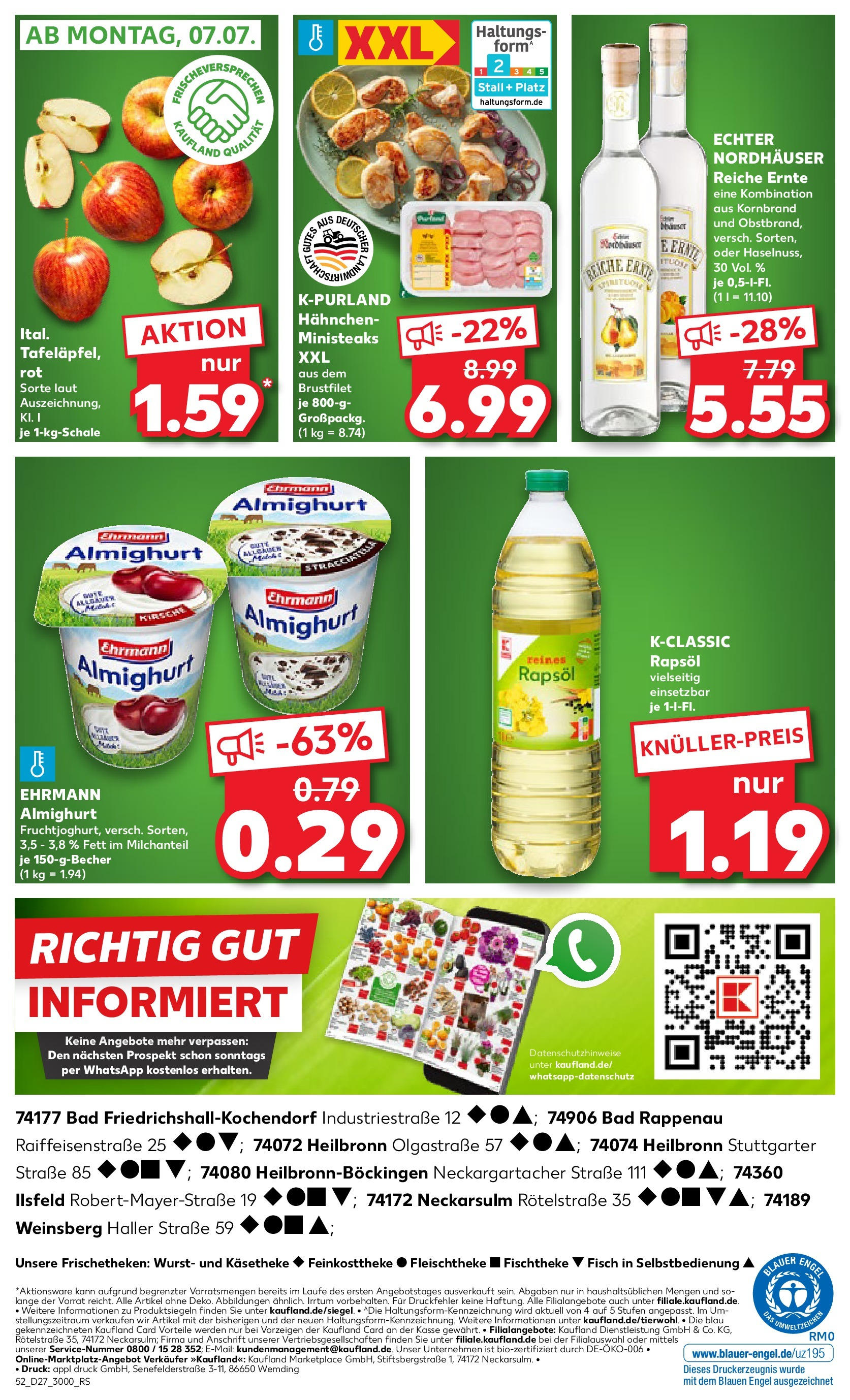 Prospekt Kaufland ab 03.07.2025 » Angebote und Werbung Online | Seite: 52 | Produkte: Hahnchen, Rapsöl, Bad, Wurst Prospekt Kaufland ab 03.07.2025 » Angebote Online zum Blättern | Seite: 52 | Produkte: Hahnchen, Rapsöl, Bad, Wurst