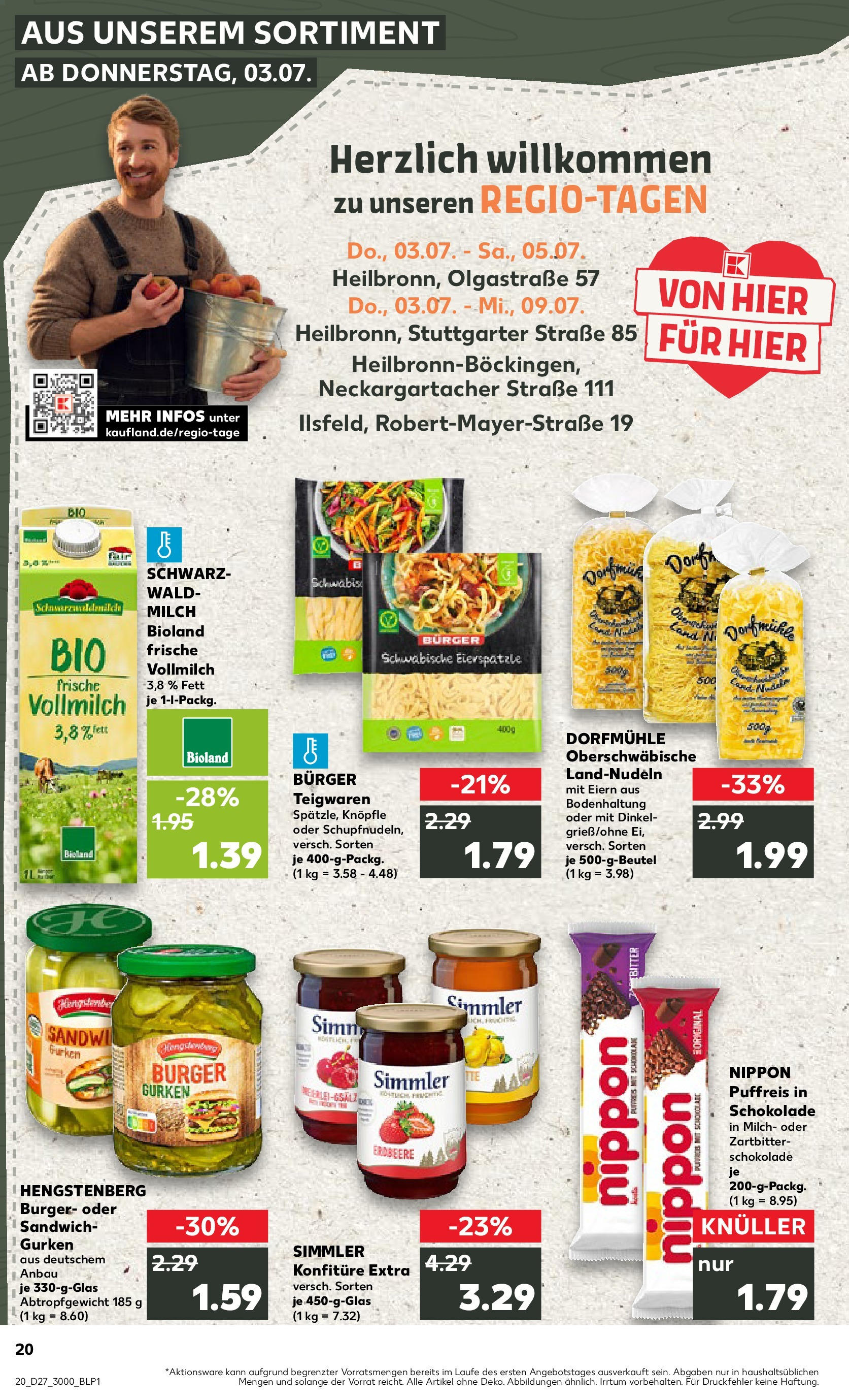 Prospekt Kaufland ab 03.07.2025 » Angebote und Werbung Online | Seite: 20 | Produkte: Milch, Schokolade, Burger, Gurken Prospekt Kaufland ab 03.07.2025 » Angebote Online zum Blättern | Seite: 20 | Produkte: Milch, Schokolade, Burger, Gurken