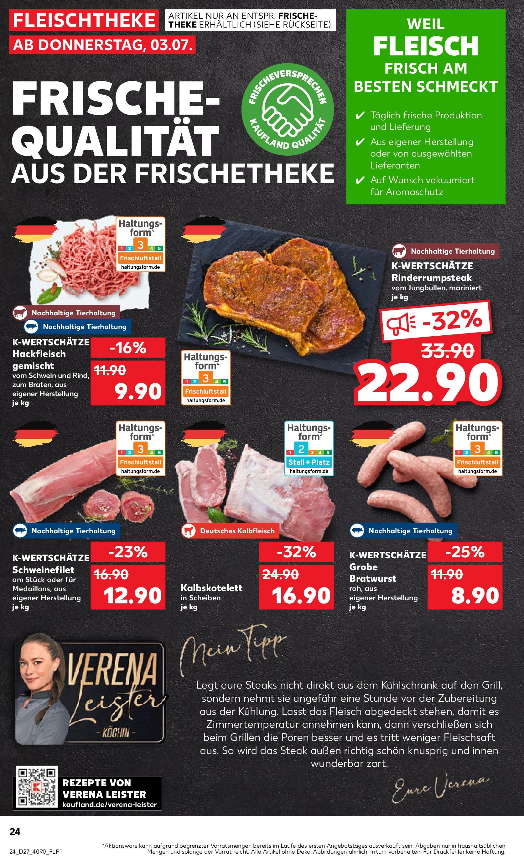 Prospekt Kaufland ab 03.07.2025 » Angebote und Werbung Online | Seite: 24 | Produkte: Bratwurst, Kühlschrank, Schweinefilet, Steak Prospekt Kaufland ab 03.07.2025 » Angebote Online zum Blättern | Seite: 24 | Produkte: Bratwurst, Kühlschrank, Schweinefilet, Steak