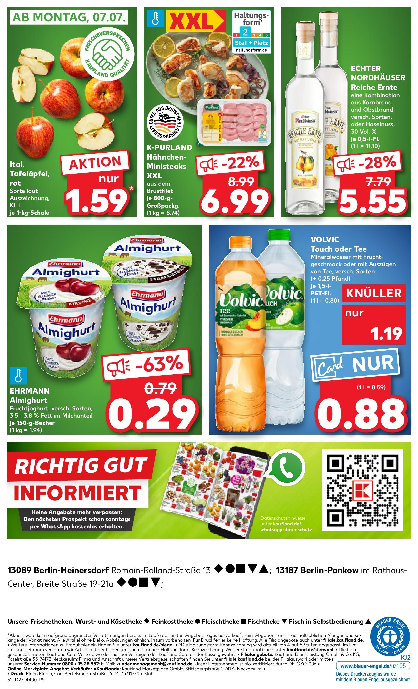 Prospekt Kaufland ab 03.07.2025 » Angebote Online zum Blättern | Seite: 52 | Produkte: Ehrmann almighurt, Volvic touch, Mineralwasser, Volvic