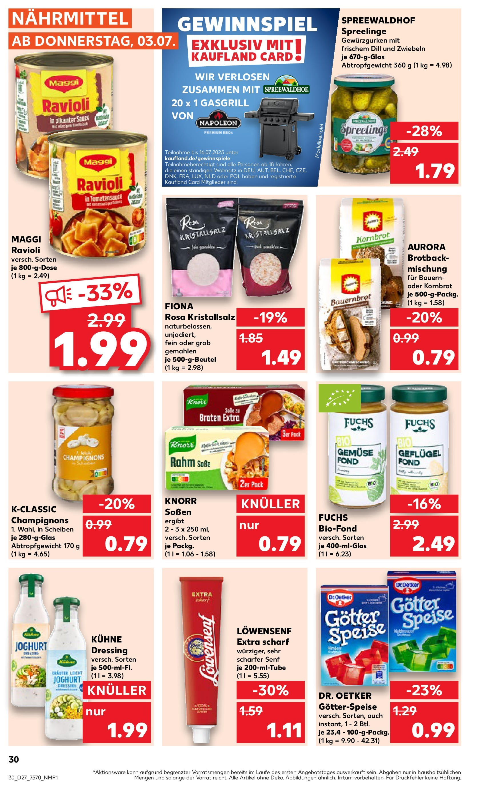 Prospekt Kaufland ab 03.07.2025 » Angebote Online zum Blättern | Seite: 30 | Produkte: Maggi, Joghurt, Gemüse, Dill