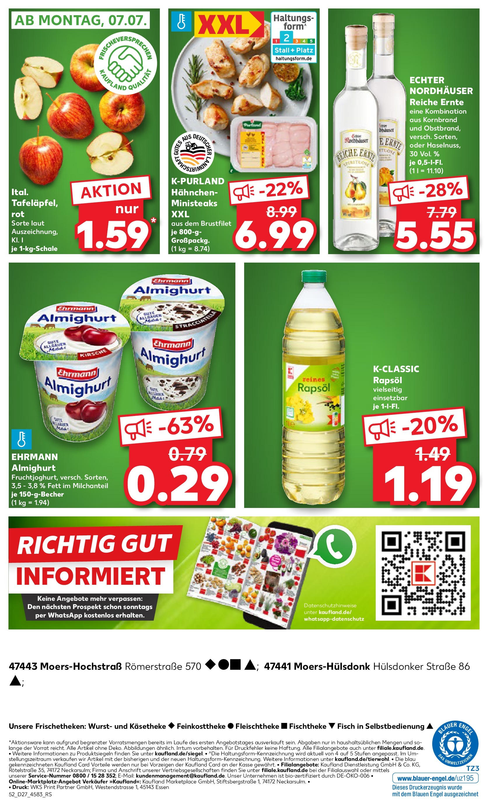 Prospekt Kaufland ab 03.07.2025 » Angebote und Werbung Online | Seite: 52 | Produkte: Hahnchen, Ehrmann almighurt, Rapsöl, Wurst Prospekt Kaufland ab 03.07.2025 » Angebote Online zum Blättern | Seite: 52 | Produkte: Hahnchen, Ehrmann almighurt, Rapsöl, Wurst