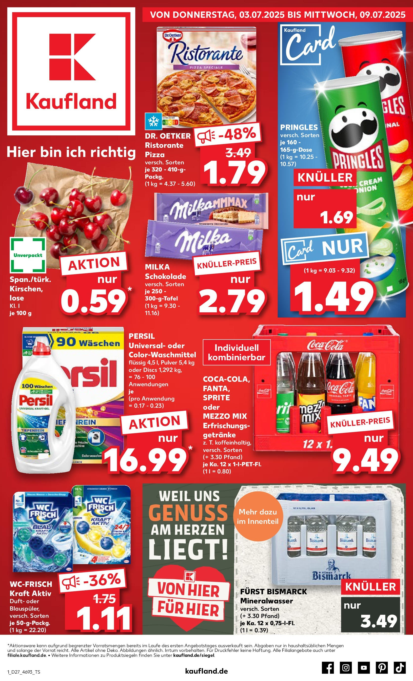 Prospekt Kaufland ab 03.07.2025 » Angebote und Werbung Online | Seite: 1 | Produkte: Coca cola, Pizza, Pringles, Persil Prospekt Kaufland ab 03.07.2025 » Angebote Online zum Blättern | Seite: 1 | Produkte: Coca cola, Pizza, Pringles, Persil