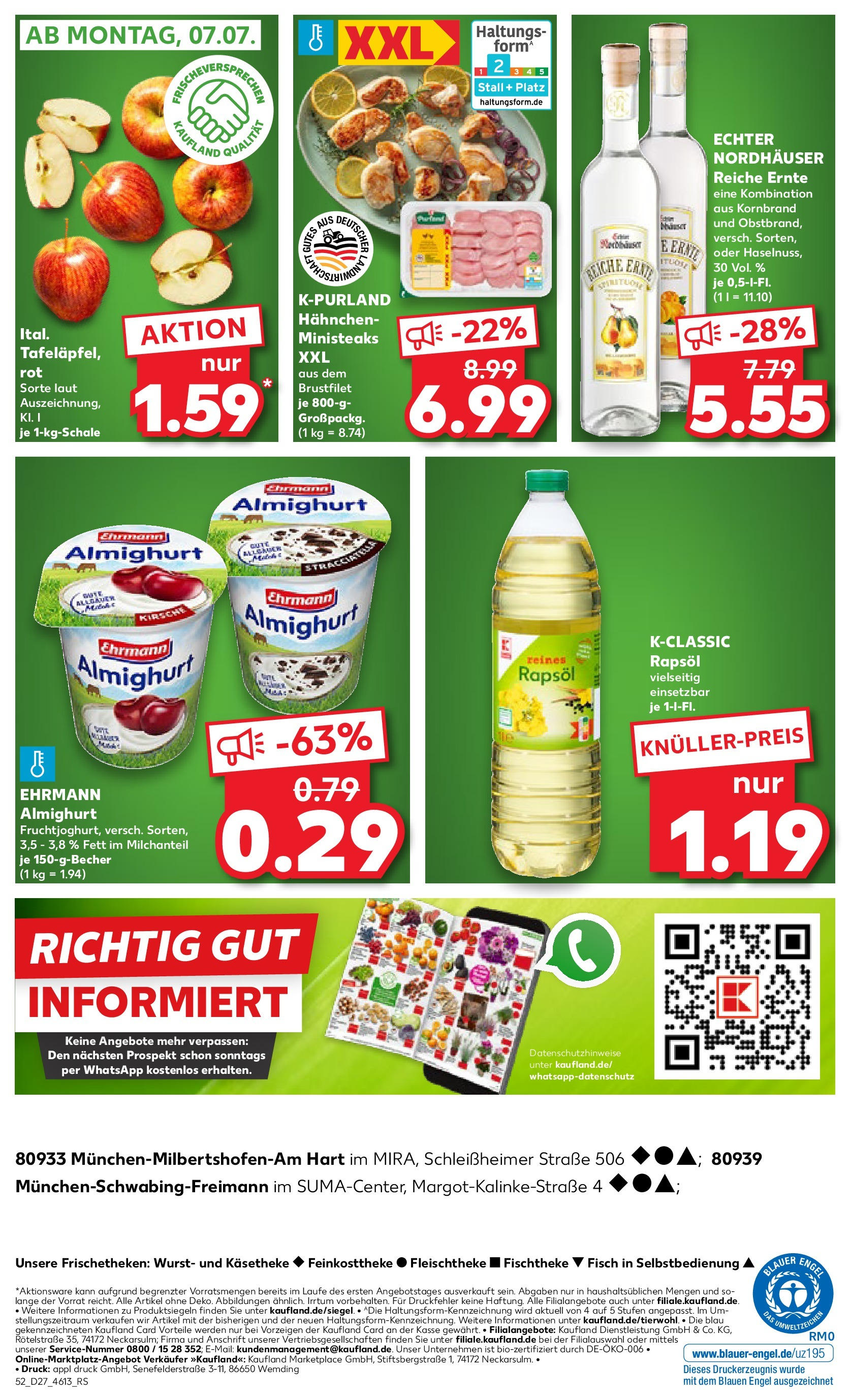 Prospekt Kaufland ab 06.07.2025 » Angebote und Werbung Online | Seite: 5 | Produkte: Hahnchen, Ehrmann almighurt, Rapsöl, Wurst Prospekt Kaufland ab 06.07.2025 » Angebote Online zum Blättern | Seite: 5 | Produkte: Hahnchen, Ehrmann almighurt, Rapsöl, Wurst