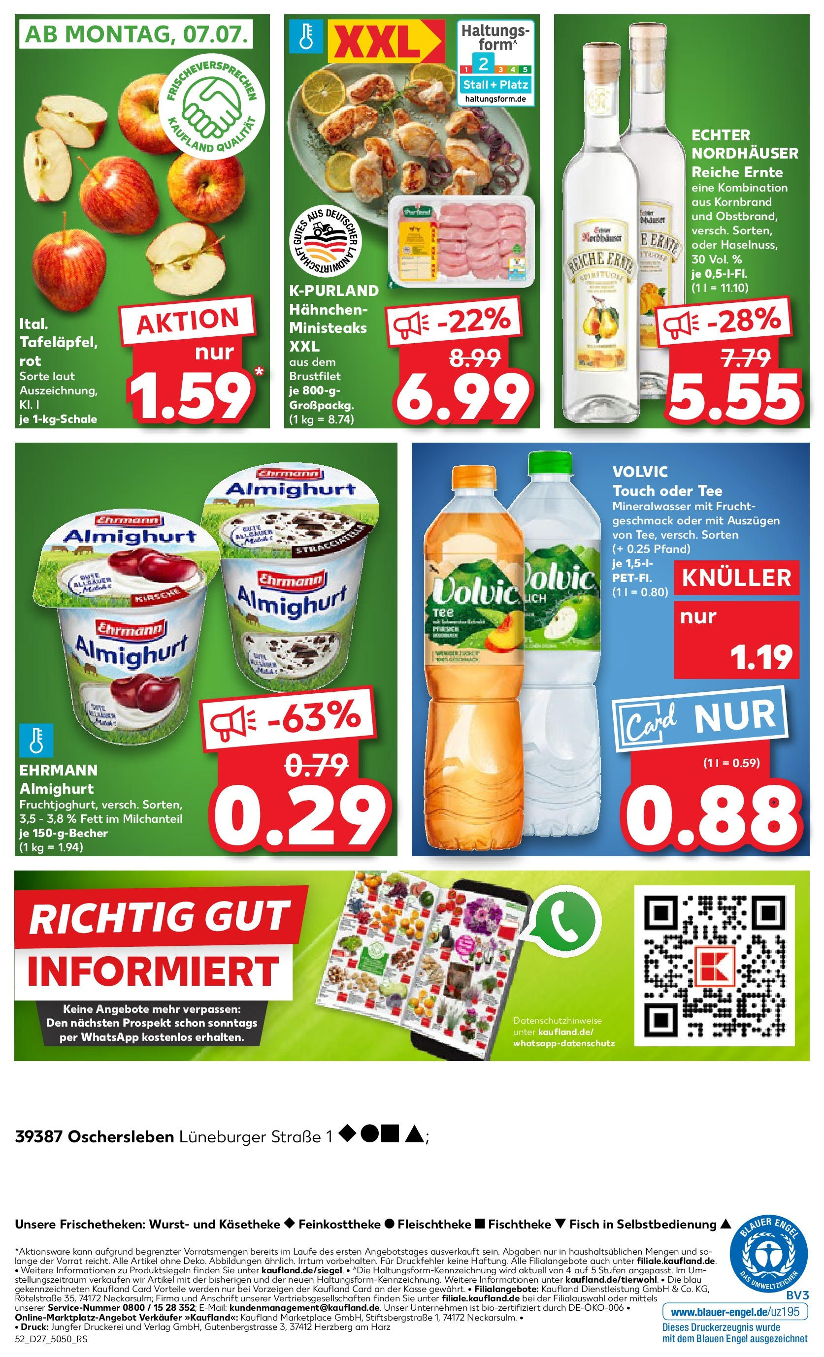 Prospekt Kaufland ab 03.07.2025 » Angebote und Werbung Online | Seite: 52 | Produkte: Hahnchen, Ehrmann almighurt, Wurst, Tee Prospekt Kaufland ab 03.07.2025 » Angebote Online zum Blättern | Seite: 52 | Produkte: Hahnchen, Ehrmann almighurt, Wurst, Tee