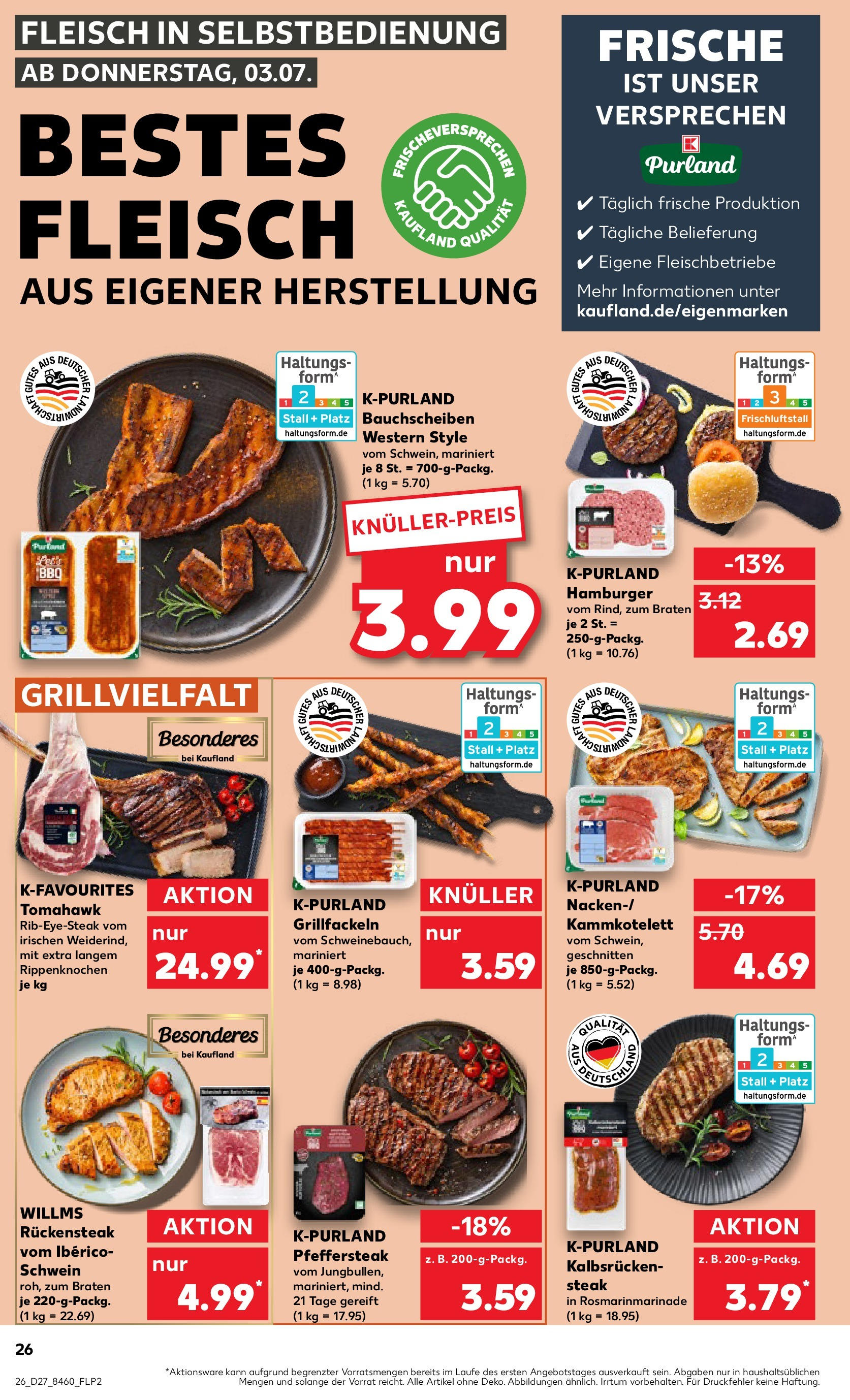 Prospekt Kaufland ab 03.07.2025 » Angebote und Werbung Online | Seite: 26 | Produkte: Steak, Fleisch Prospekt Kaufland ab 03.07.2025 » Angebote Online zum Blättern | Seite: 26 | Produkte: Steak, Fleisch