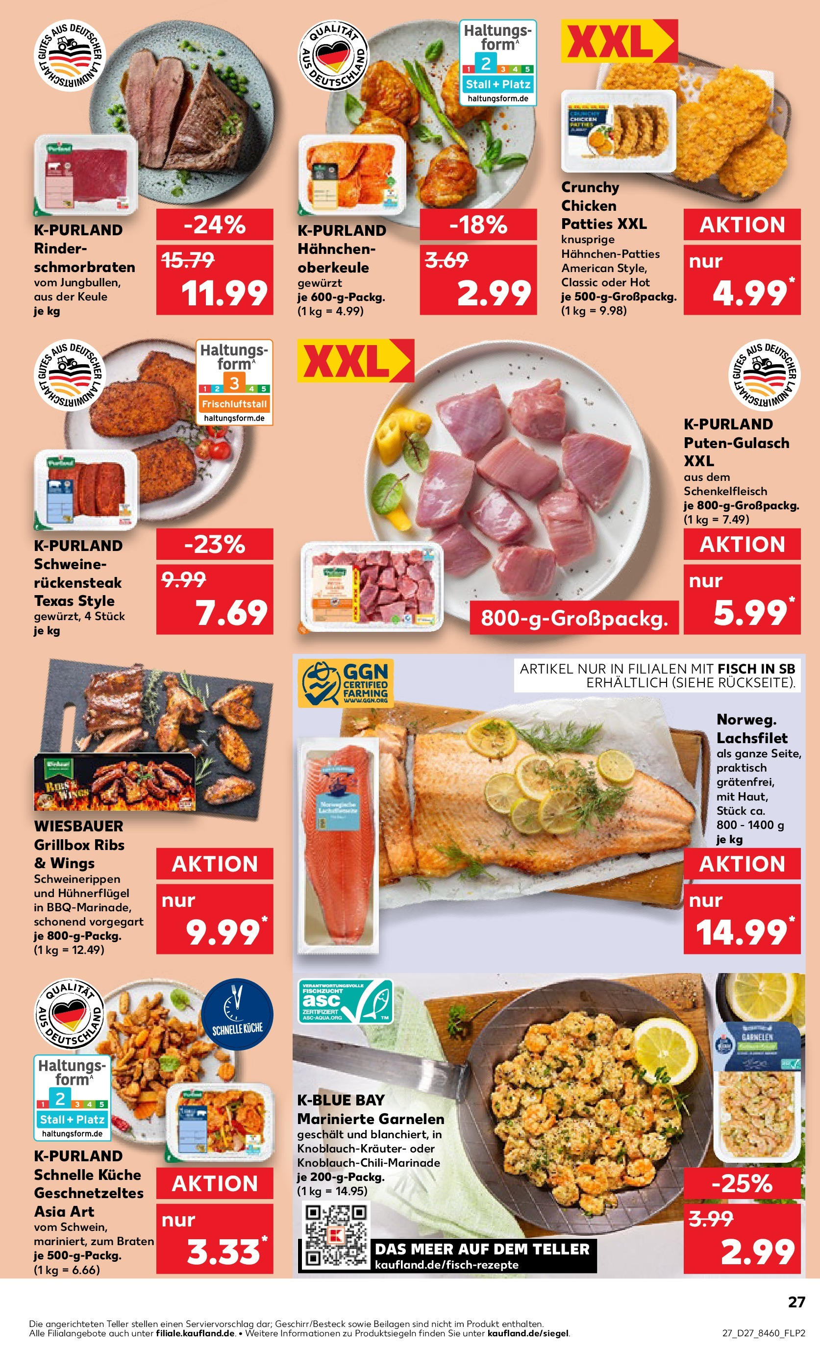 Prospekt Kaufland ab 03.07.2025 » Angebote und Werbung Online | Seite: 27 | Produkte: Hahnchen, Küche, Fisch, Steak Prospekt Kaufland ab 03.07.2025 » Angebote Online zum Blättern | Seite: 27 | Produkte: Hahnchen, Küche, Fisch, Steak