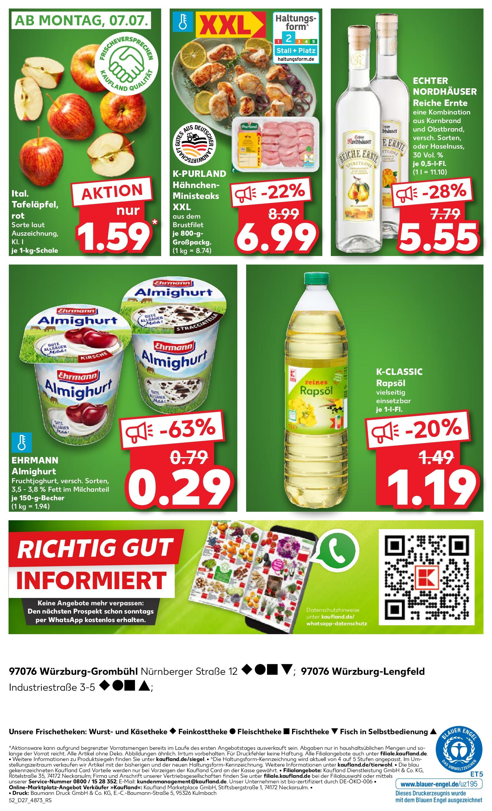 Prospekt Kaufland ab 03.07.2025 » Angebote und Werbung Online | Seite: 52 | Produkte: Hahnchen, Ehrmann almighurt, Fisch, Wurst Prospekt Kaufland ab 03.07.2025 » Angebote Online zum Blättern | Seite: 52 | Produkte: Hahnchen, Ehrmann almighurt, Fisch, Wurst