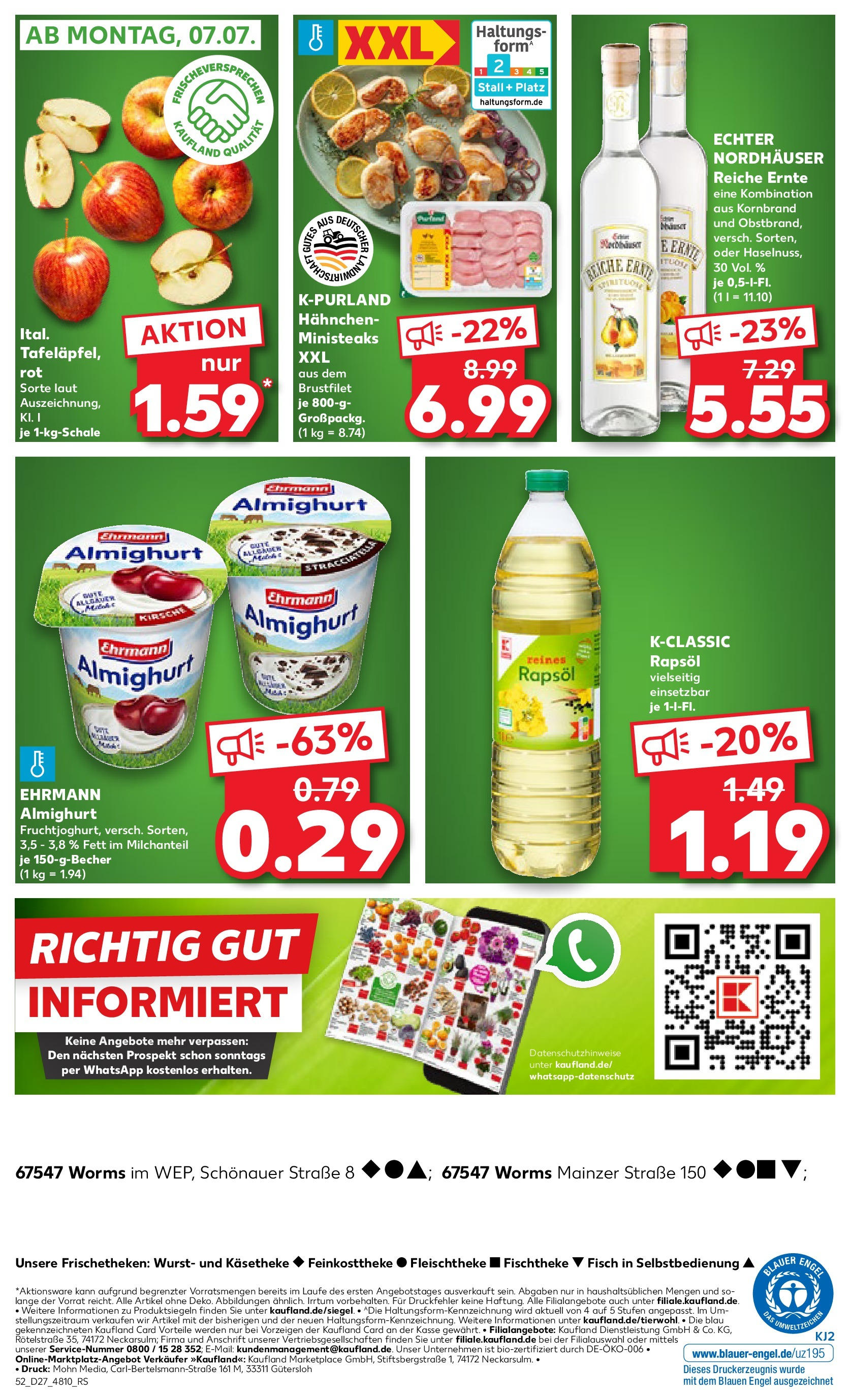 Prospekt Kaufland ab 03.07.2025 » Angebote und Werbung Online | Seite: 52 | Produkte: Hahnchen, Ehrmann almighurt, Fisch, Wurst Prospekt Kaufland ab 03.07.2025 » Angebote Online zum Blättern | Seite: 52 | Produkte: Hahnchen, Ehrmann almighurt, Fisch, Wurst