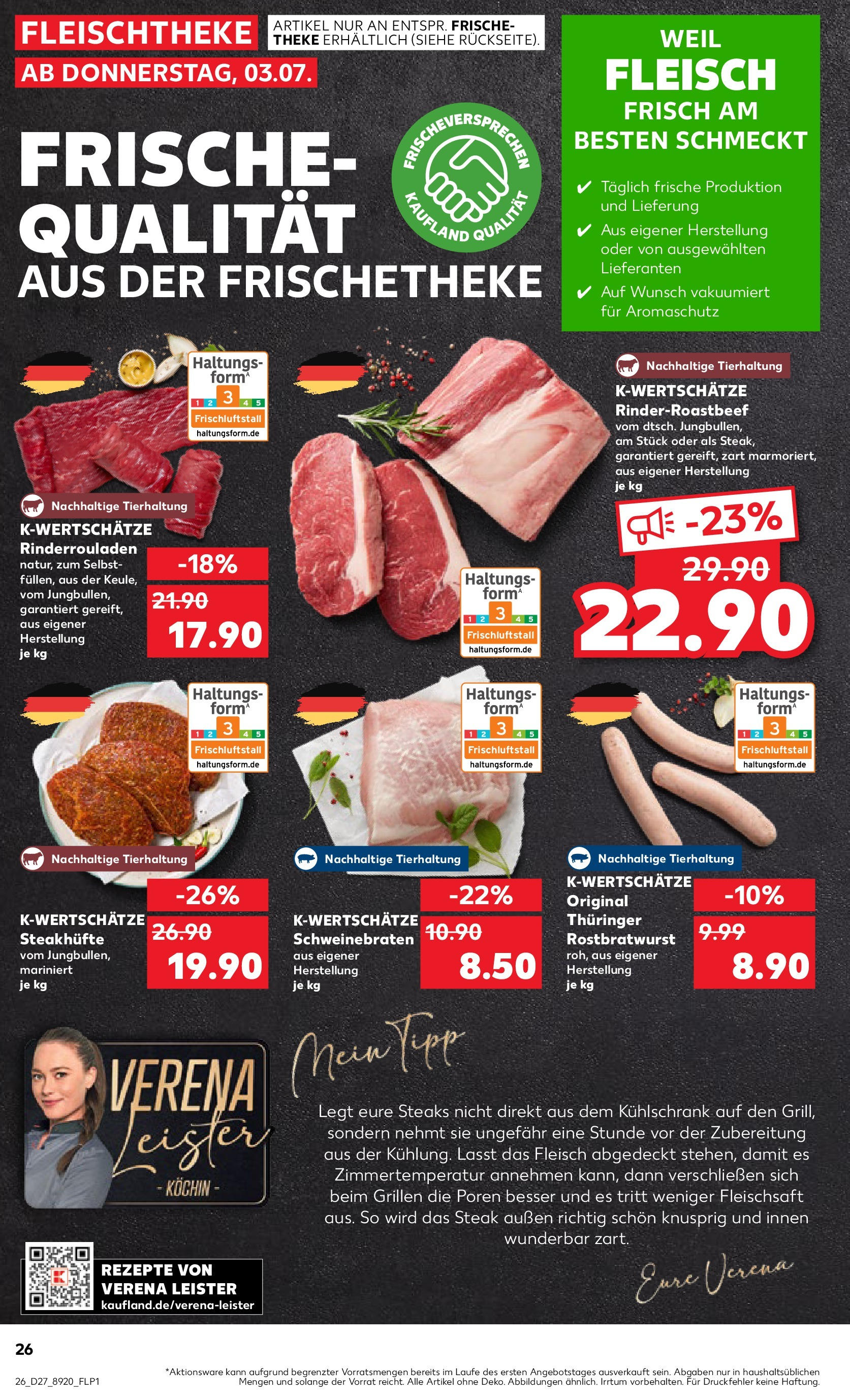 Prospekt Kaufland ab 03.07.2025 » Angebote Online zum Blättern | Seite: 26 | Produkte: Theke, Kühlschrank, Steak, Fleisch