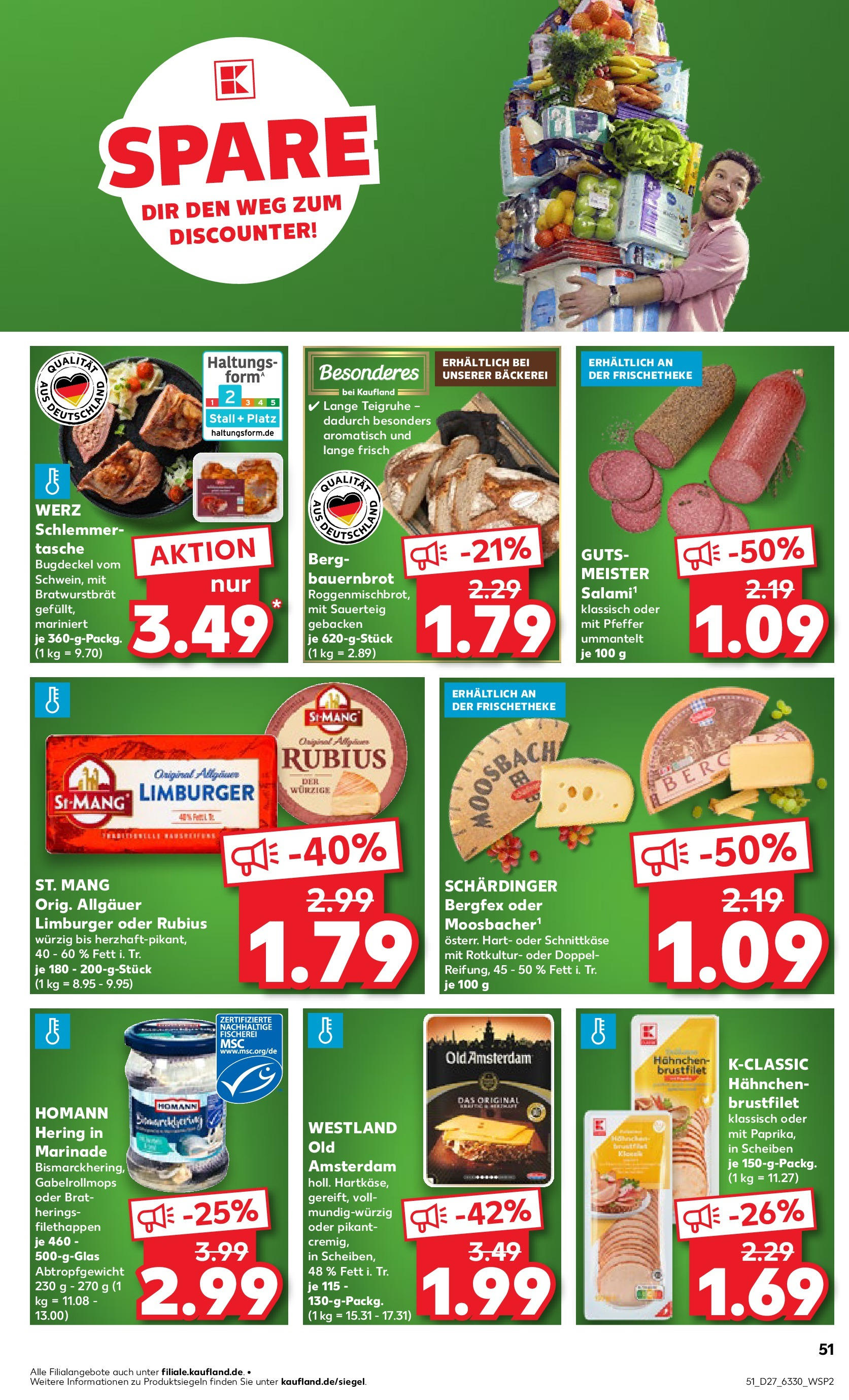 Prospekt Kaufland ab 03.07.2025 » Angebote und Werbung Online | Seite: 51 | Produkte: Hahnchen, Bäckerei, Pfeffer, Salami Prospekt Kaufland ab 03.07.2025 » Angebote Online zum Blättern | Seite: 51 | Produkte: Hahnchen, Bäckerei, Pfeffer, Salami