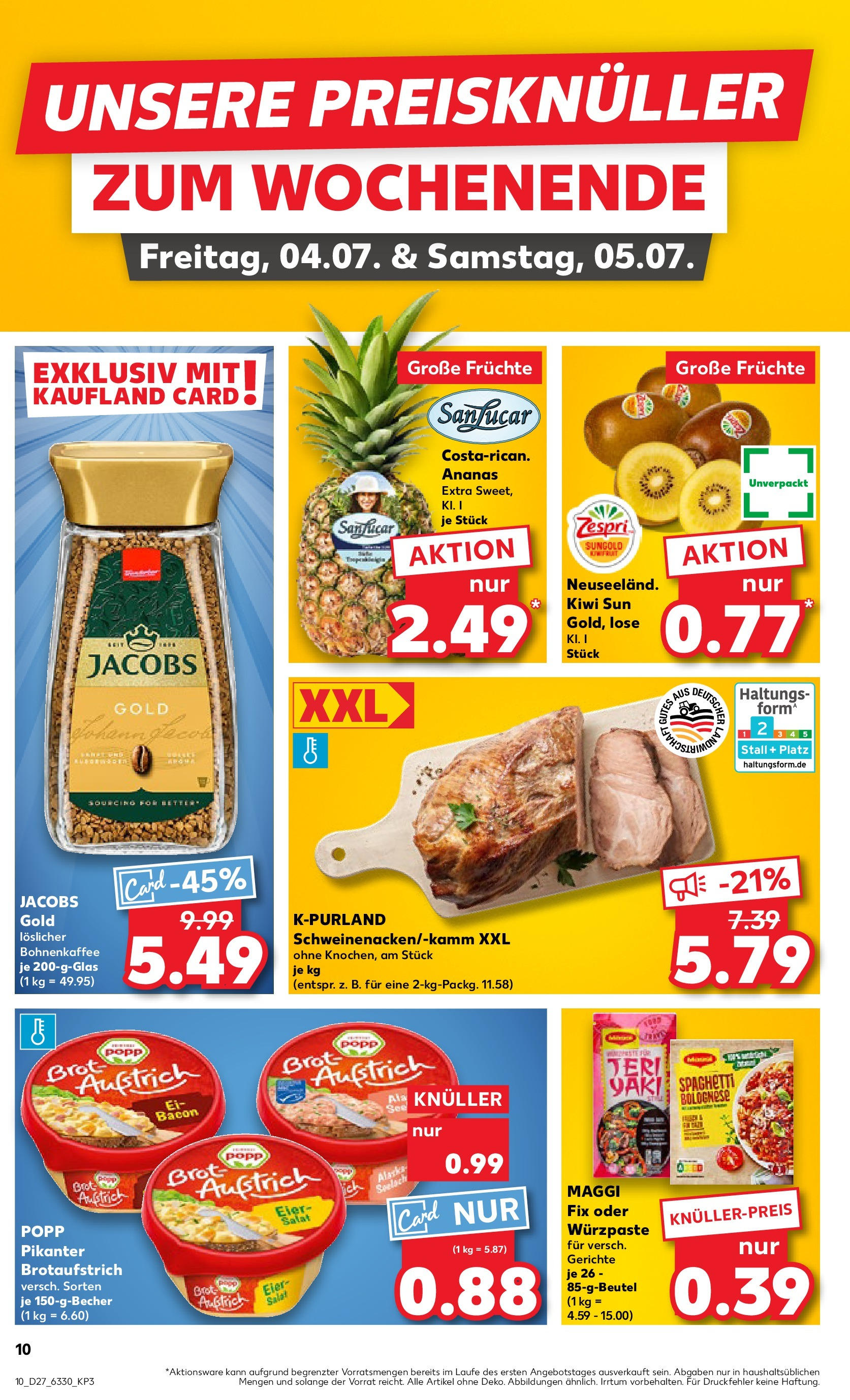 Prospekt Kaufland ab 03.07.2025 » Angebote und Werbung Online | Seite: 10 | Produkte: Eier, Maggi fix, Brot, Kiwi Prospekt Kaufland ab 03.07.2025 » Angebote Online zum Blättern | Seite: 10 | Produkte: Eier, Maggi fix, Brot, Kiwi