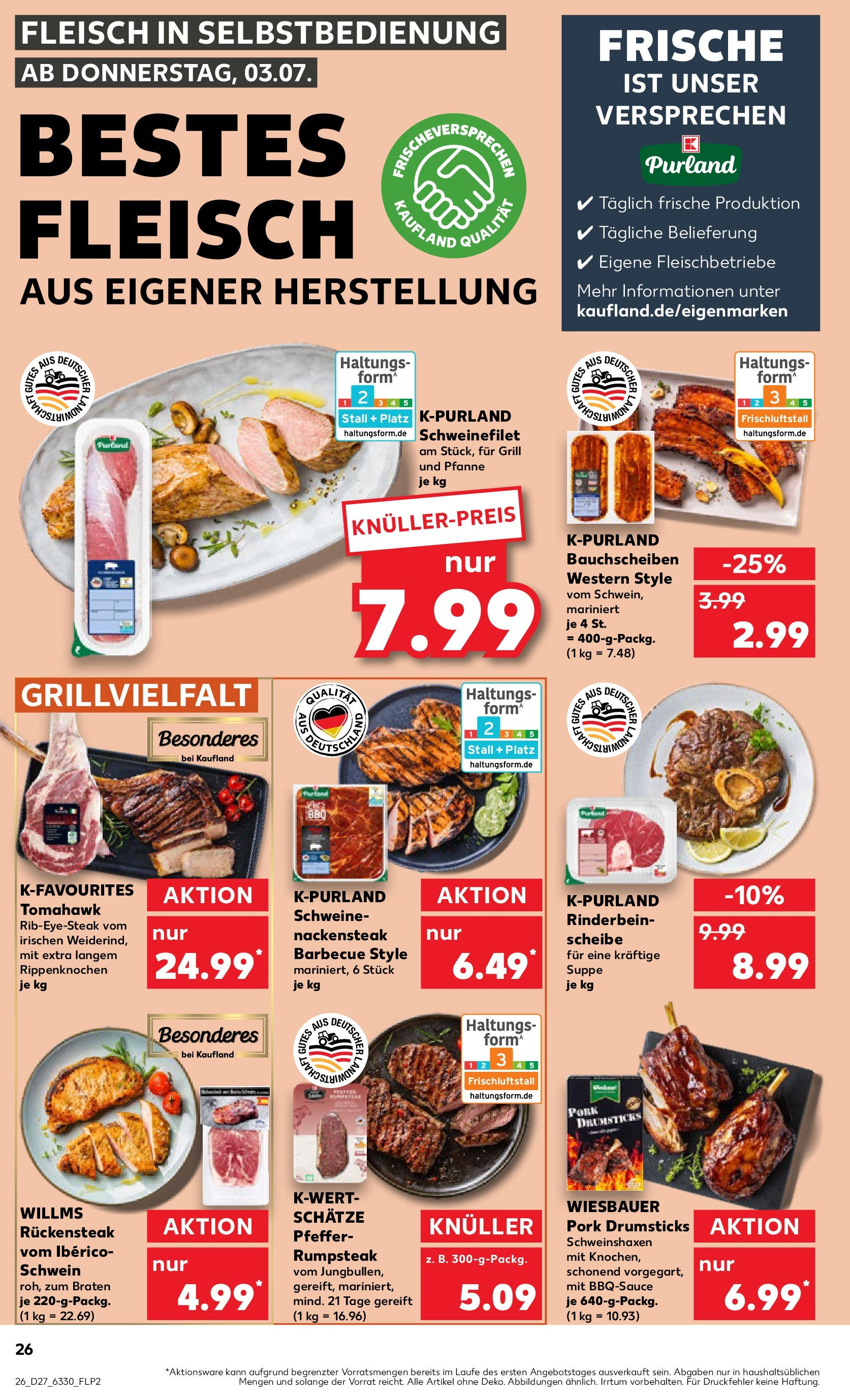 Prospekt Kaufland ab 03.07.2025 » Angebote und Werbung Online | Seite: 26 | Produkte: Grill, Pfeffer, Steak, Fleisch Prospekt Kaufland ab 03.07.2025 » Angebote Online zum Blättern | Seite: 26 | Produkte: Grill, Pfeffer, Steak, Fleisch