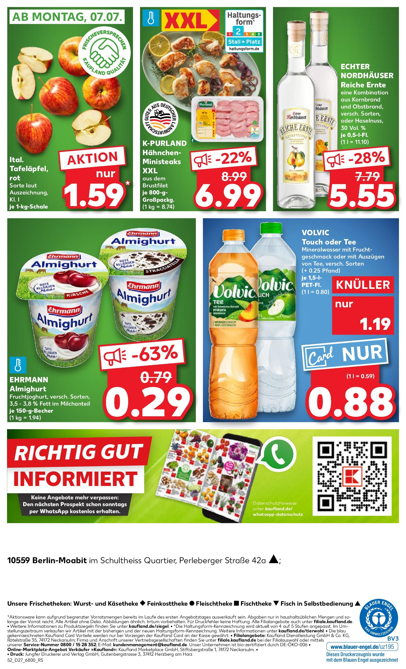 Prospekt Kaufland ab 03.07.2025 » Angebote Online zum Blättern | Seite: 52 | Produkte: Hahnchen, Ehrmann almighurt, Mineralwasser, Volvic