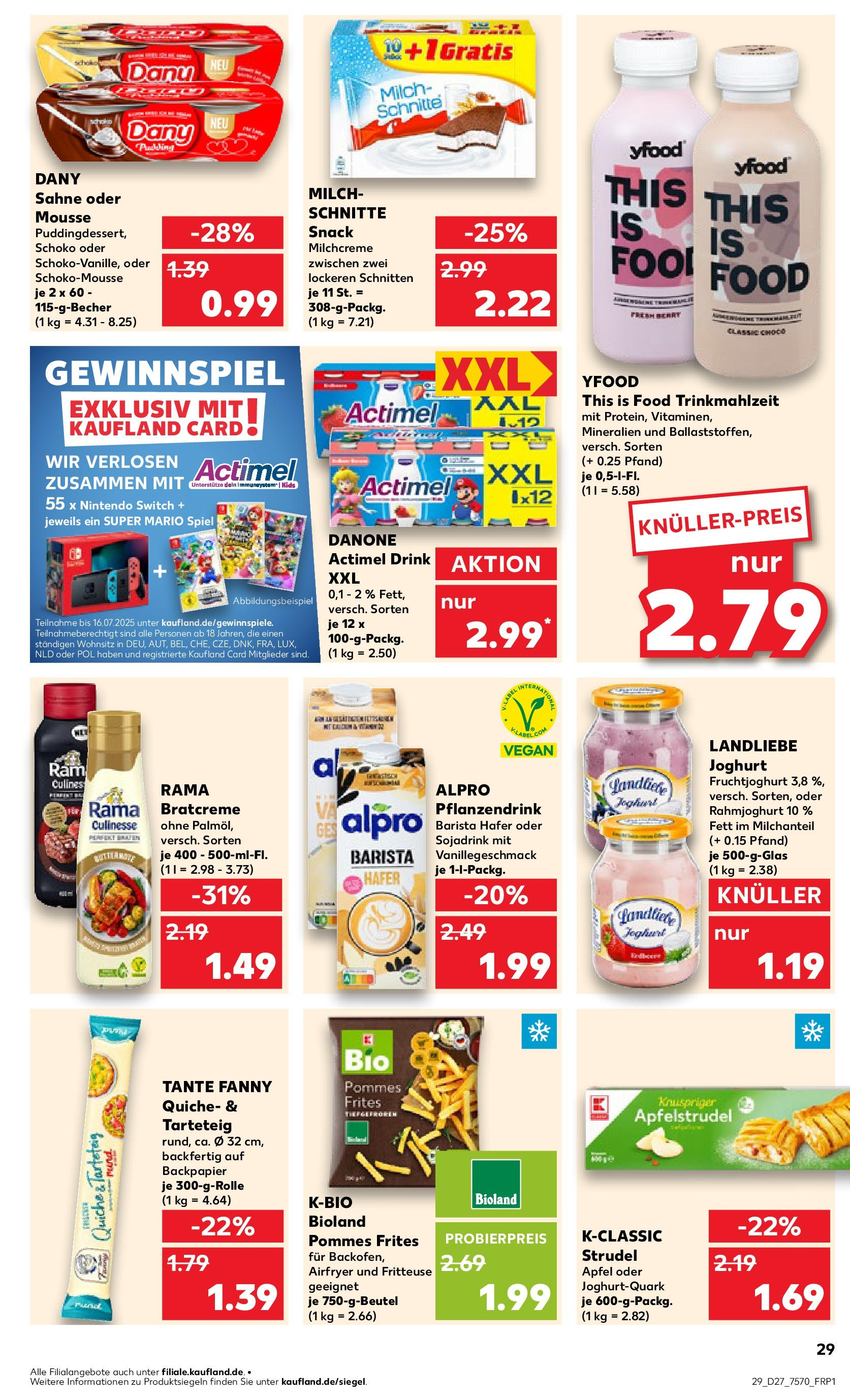 Prospekt Kaufland ab 03.07.2025 » Angebote Online zum Blättern | Seite: 29 | Produkte: Rama, Äpfel, YFood, Sahne