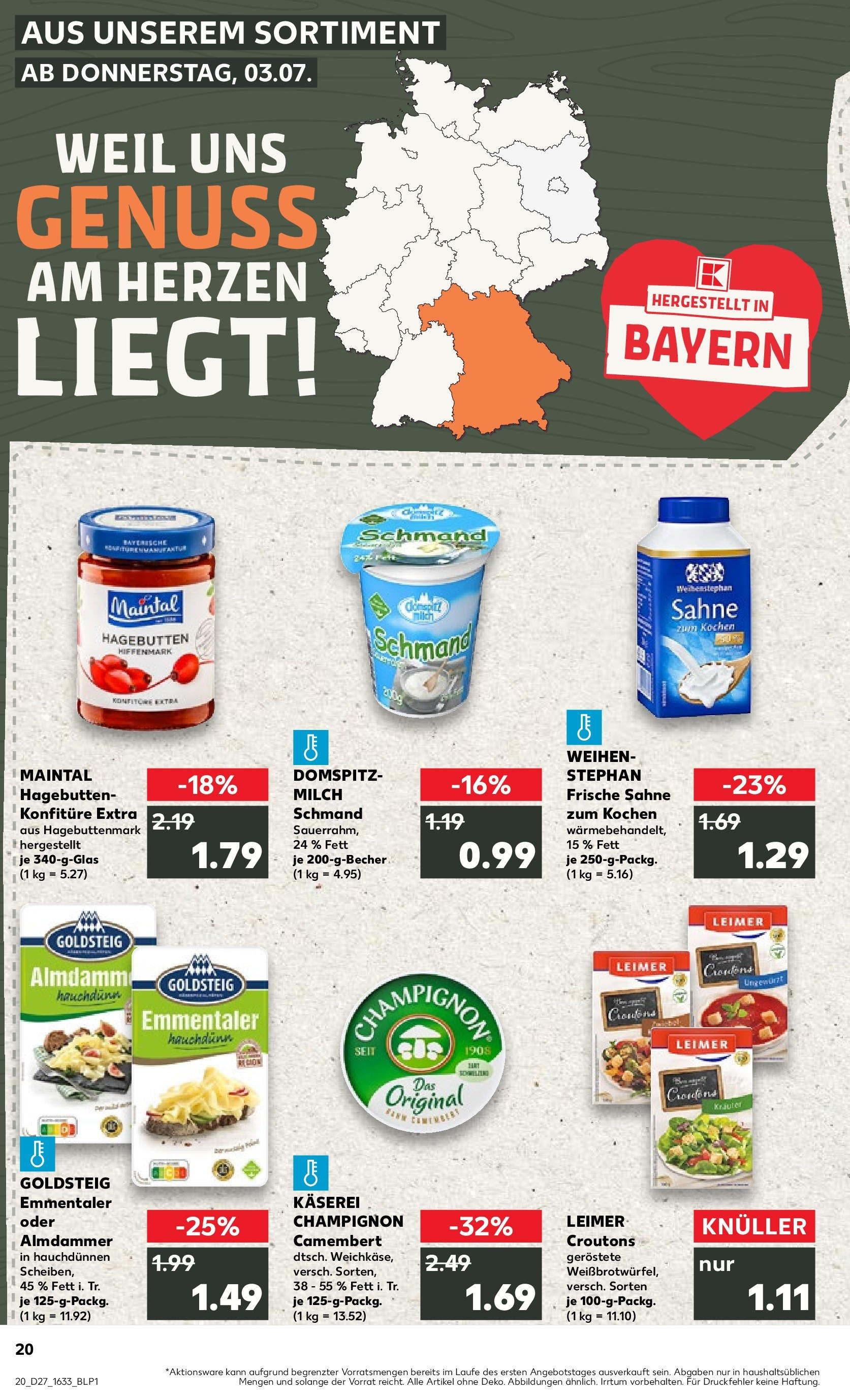 Prospekt Kaufland ab 03.07.2025 » Angebote und Werbung Online | Seite: 24 | Produkte: Milch, Sahne Prospekt Kaufland ab 03.07.2025 » Angebote Online zum Blättern | Seite: 24 | Produkte: Milch, Sahne