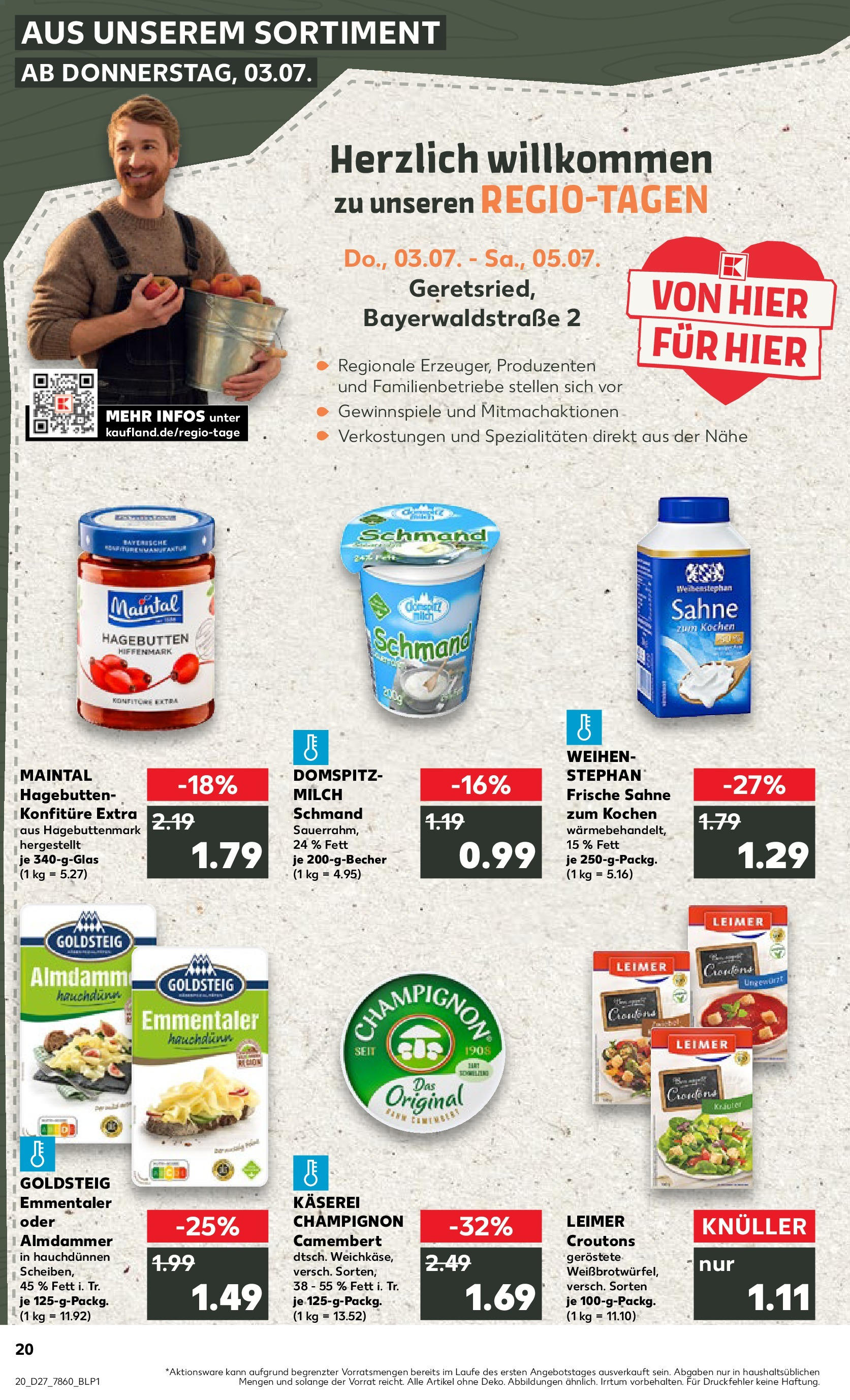 Prospekt Kaufland ab 03.07.2025 » Angebote und Werbung Online | Seite: 20 | Produkte: Milch, Sahne Prospekt Kaufland ab 03.07.2025 » Angebote Online zum Blättern | Seite: 20 | Produkte: Milch, Sahne
