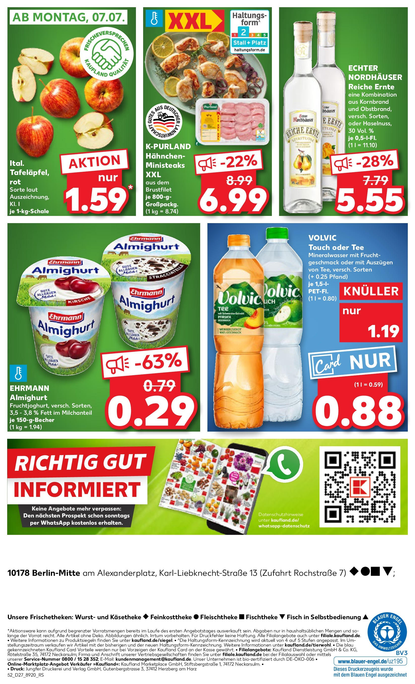 Prospekt Kaufland ab 03.07.2025 » Angebote Online zum Blättern | Seite: 52 | Produkte: Hahnchen, Ehrmann almighurt, Wurst, Tee