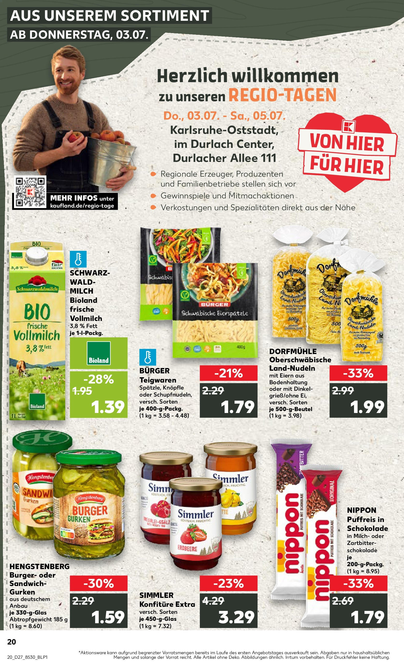 Prospekt Kaufland ab 03.07.2025 » Angebote und Werbung Online | Seite: 20 | Produkte: Schokolade, Burger, Pasta, Gurken Prospekt Kaufland ab 03.07.2025 » Angebote Online zum Blättern | Seite: 20 | Produkte: Schokolade, Burger, Pasta, Gurken