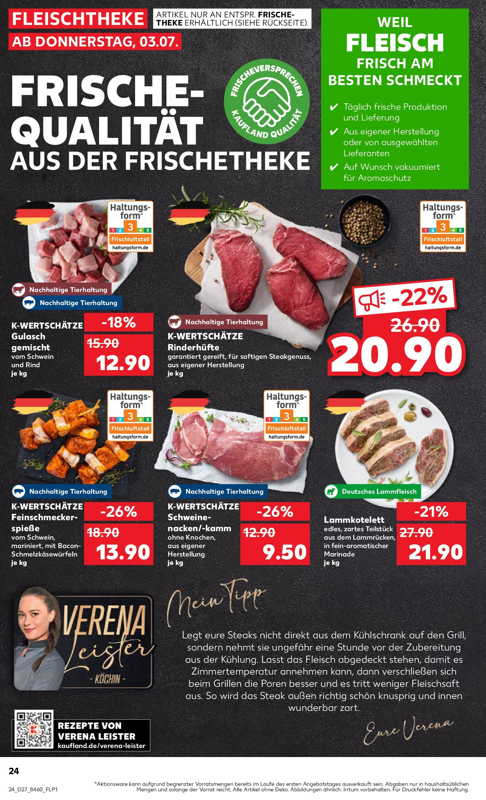 Prospekt Kaufland ab 03.07.2025 » Angebote und Werbung Online | Seite: 24 | Produkte: Theke, Kühlschrank, Gulasch, Steak Prospekt Kaufland ab 03.07.2025 » Angebote Online zum Blättern | Seite: 24 | Produkte: Theke, Kühlschrank, Gulasch, Steak