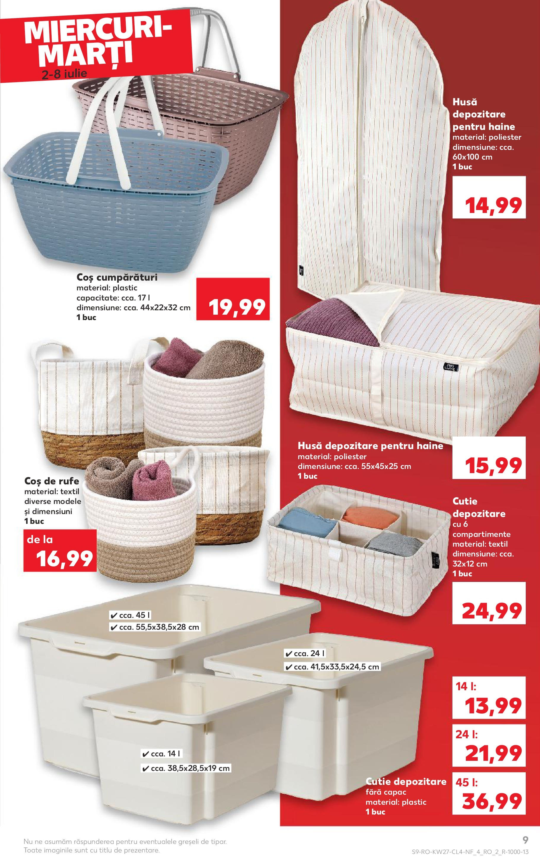 Catalog Kaufland - Râmnicu Vâlcea Nonfood 02.07.2025 - Revista si Oferta | Pagină: 9 | Produse: Coș, Cutie, Coș De Rufe, Haine