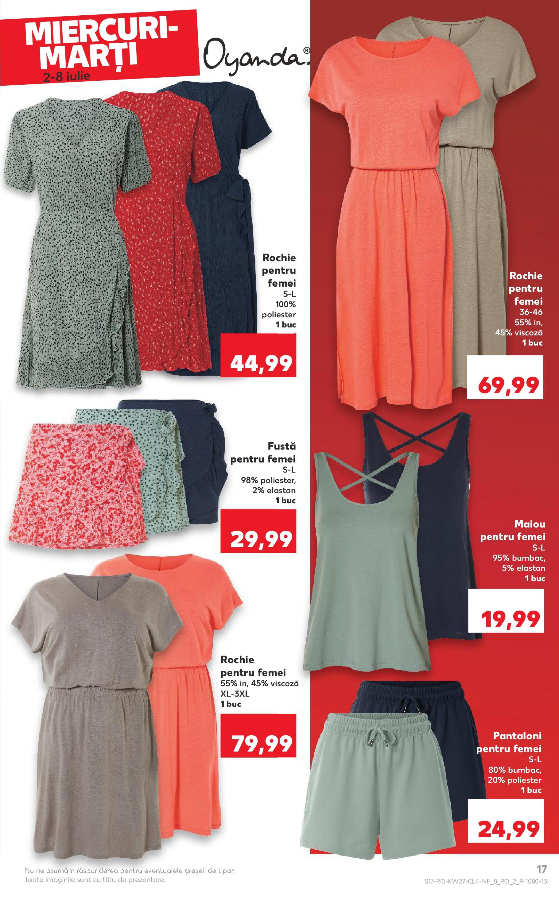Catalog Kaufland - Râmnicu Vâlcea Nonfood 02.07.2025 - Revista si Oferta | Pagină: 17 | Produse: Rochie, Maiou, Pantaloni